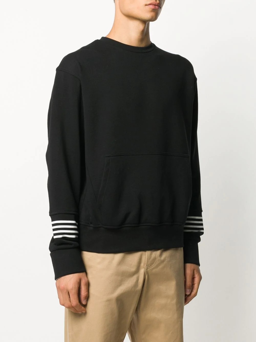 striped cuff sweatshirt - 3