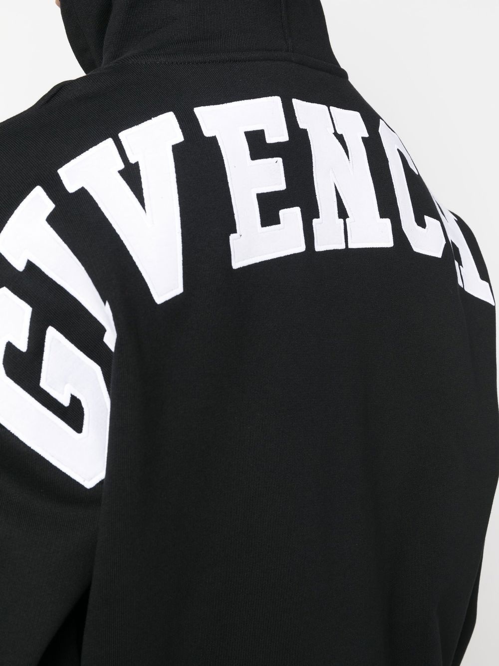 logo-patch cotton hoodie - 5