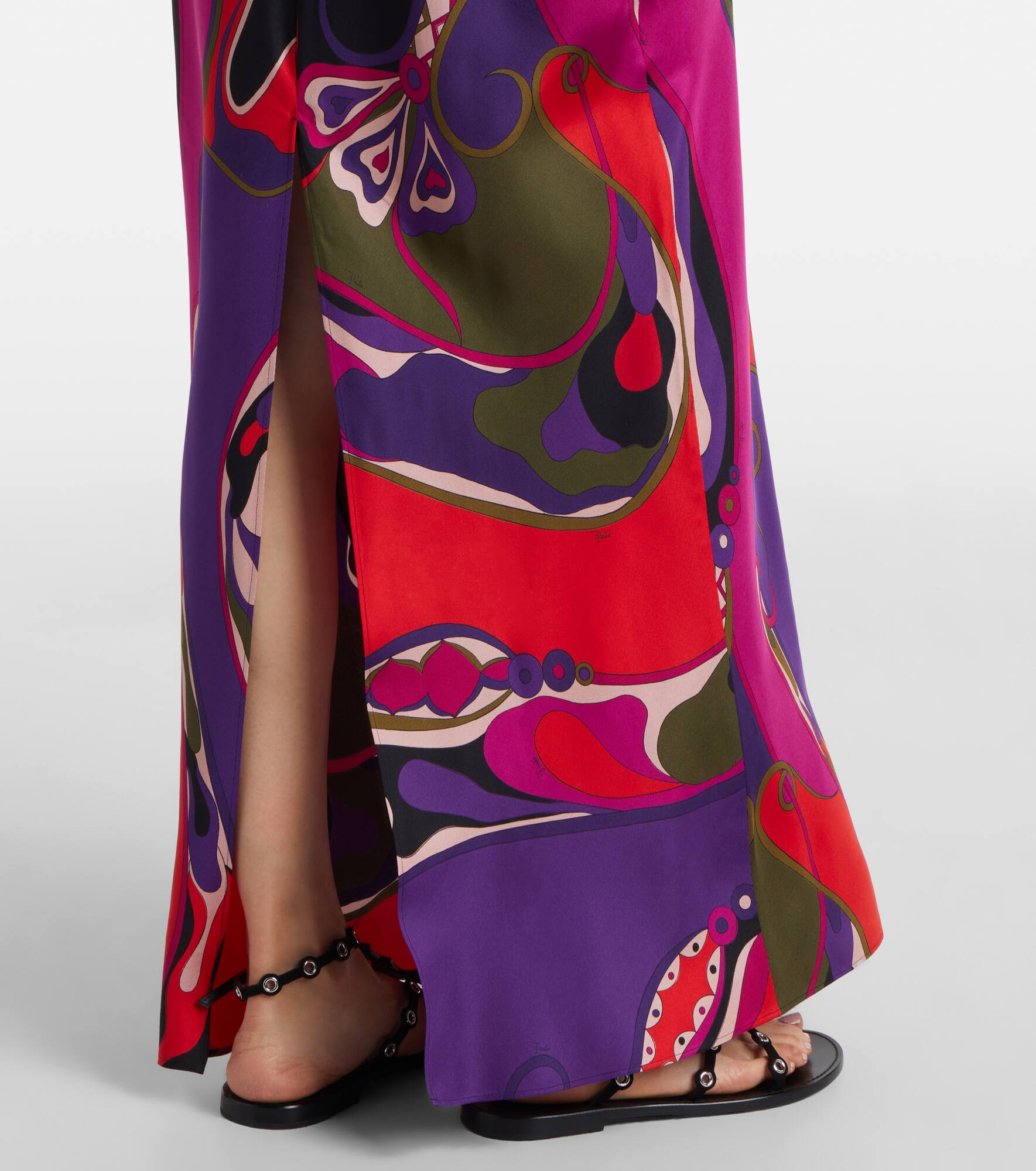 Orchidee silk slip dress and cape set - 6