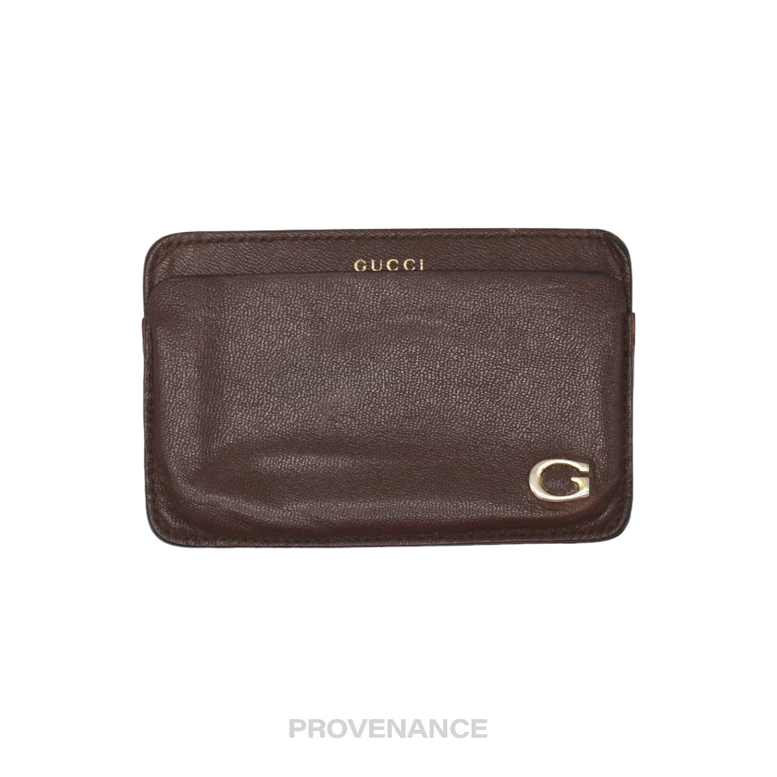Gucci G Card Holder Wallet - Brown Leather - 1