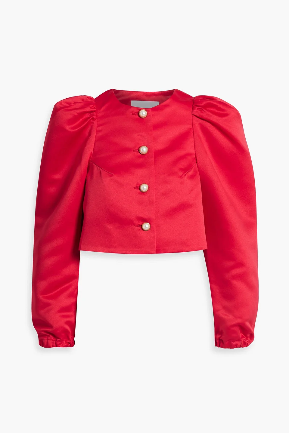 Cropped satin jacket - 1