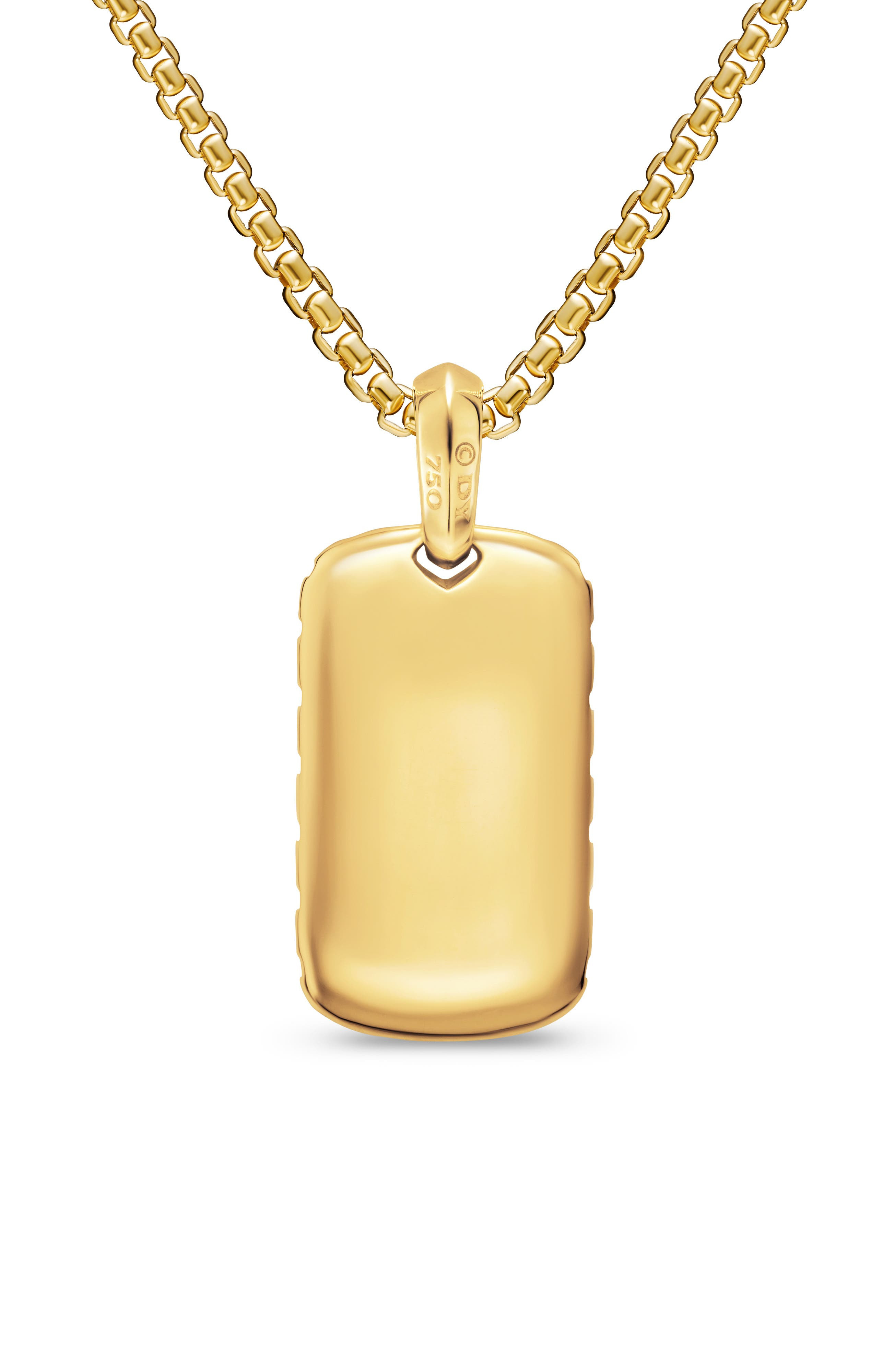 David Yurman Men's Chevron Tag in 18K Yellow Gold with Diamonds, 27mm at Nordstrom - 6