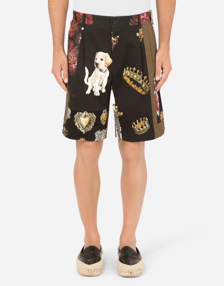 Cotton patchwork shorts - 2