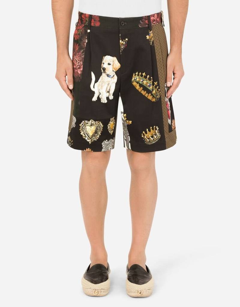 Cotton patchwork shorts 2