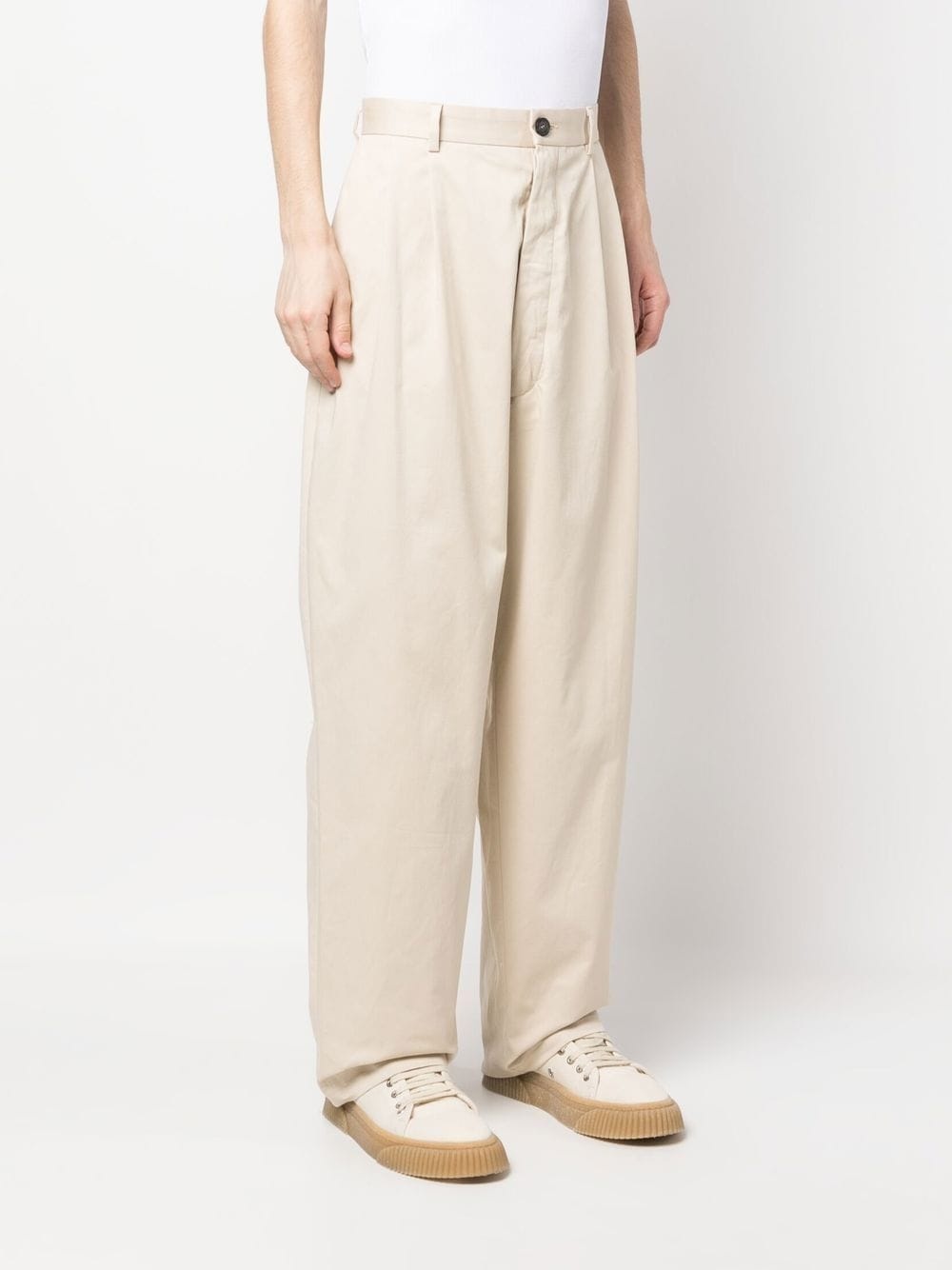 logo-embroidery tailored trousers - 3