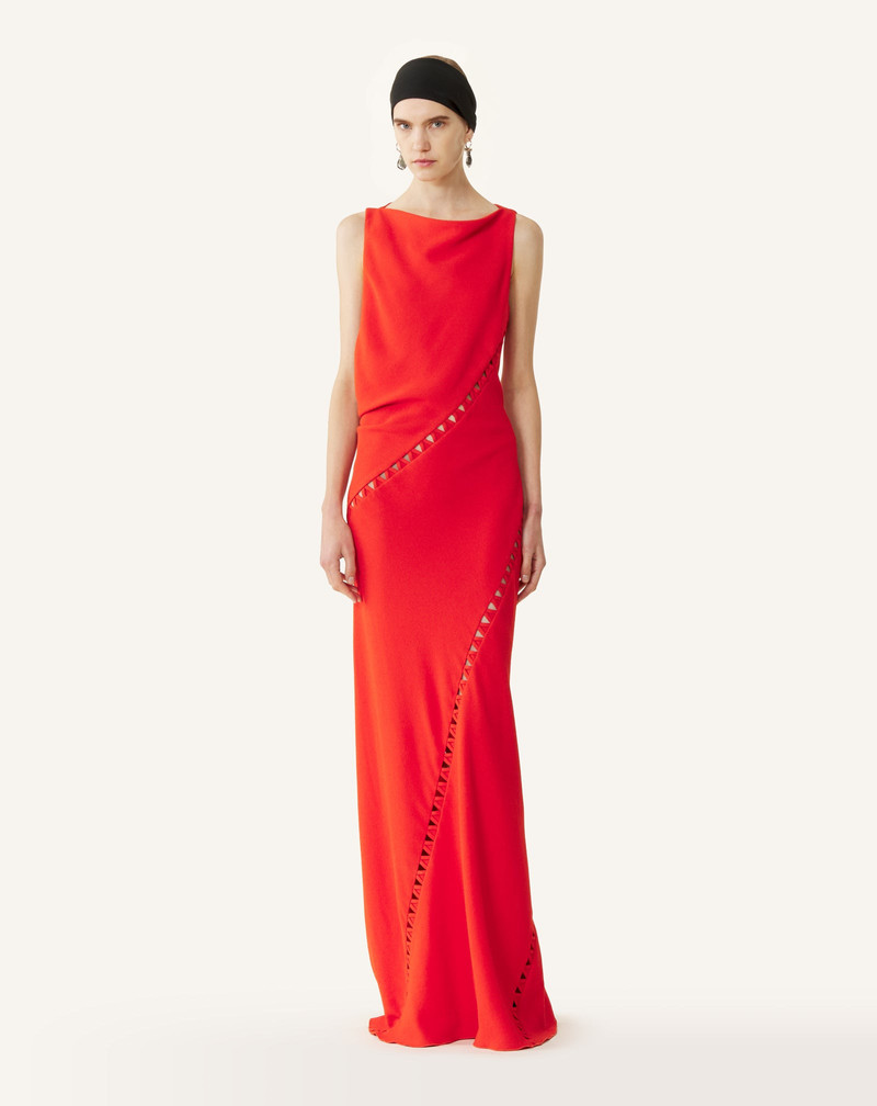 Lanvin VISCOSE DRAPED-BACK LONG DRESS outlook