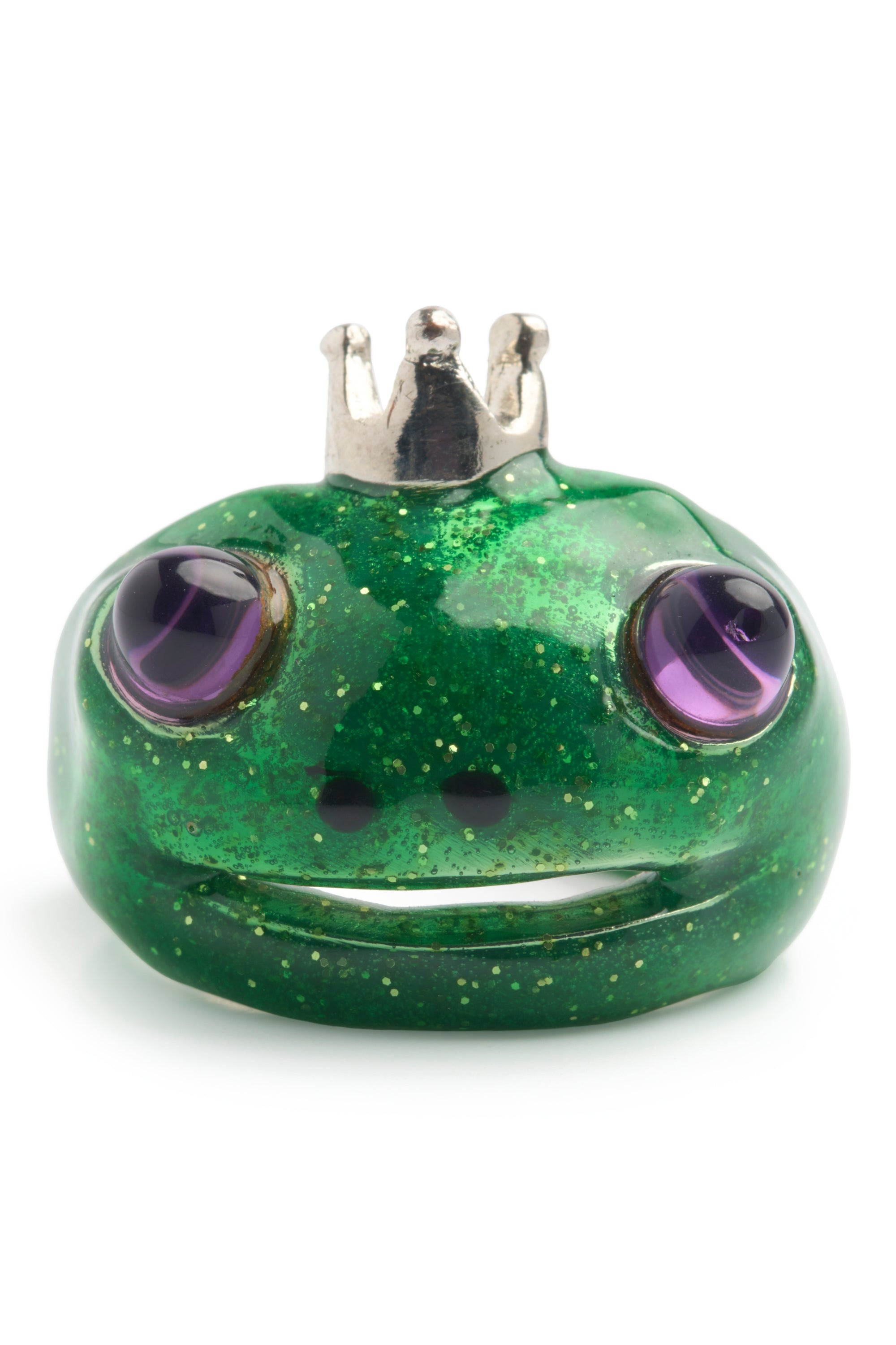 GLITTER GREEN FROG PRINCE RING - 1
