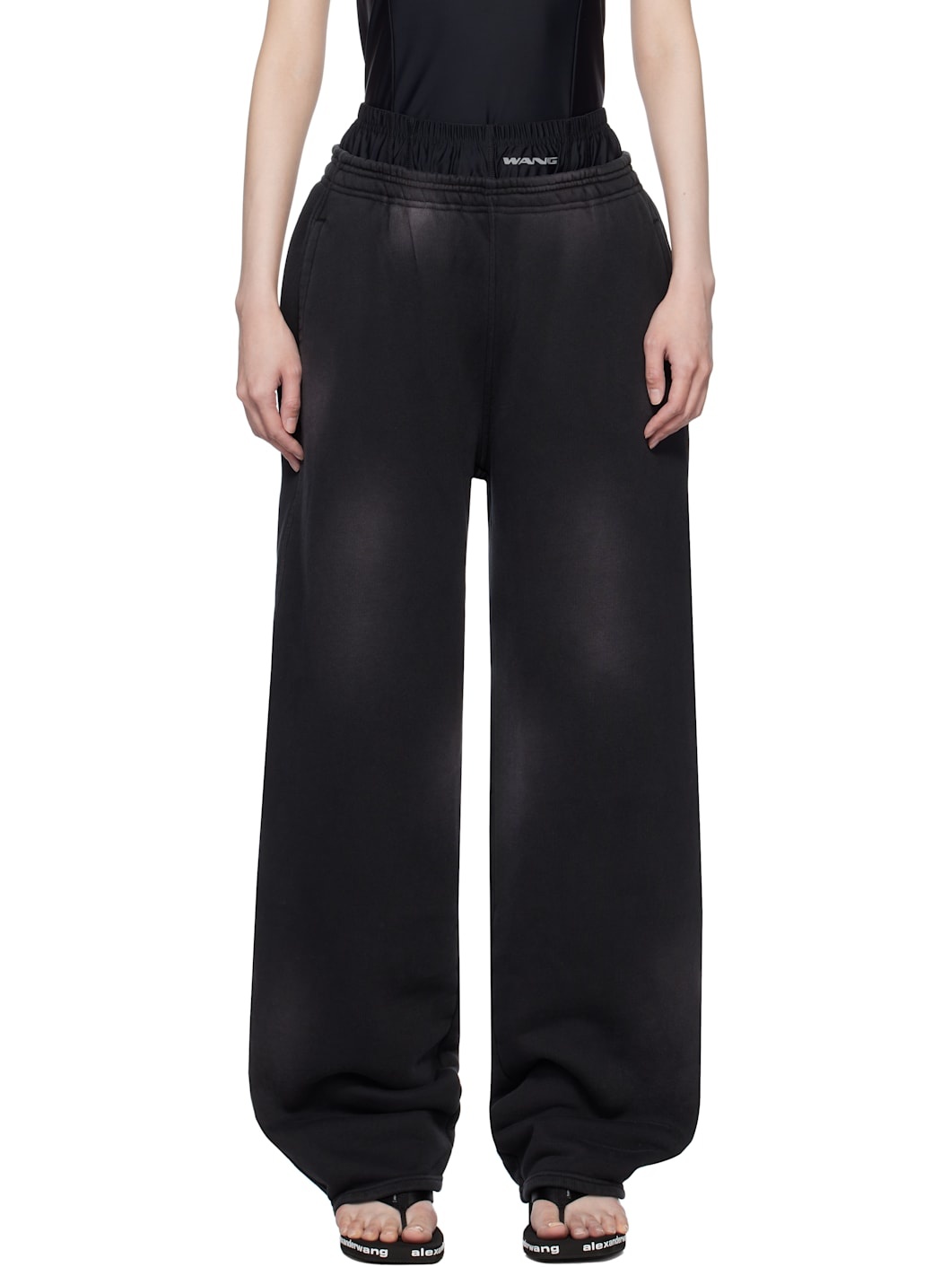 Black Pre-Styled Boxer Brief Sweatpants - 1