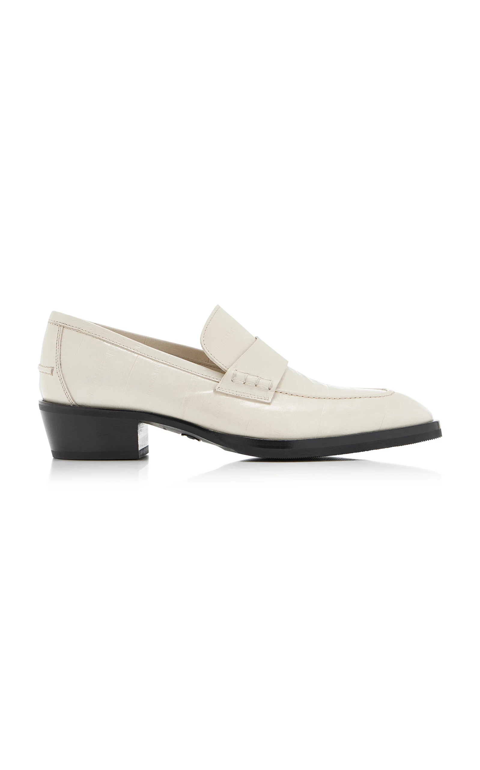 Wilder Eel-Embossed Leather Loafers white - 1