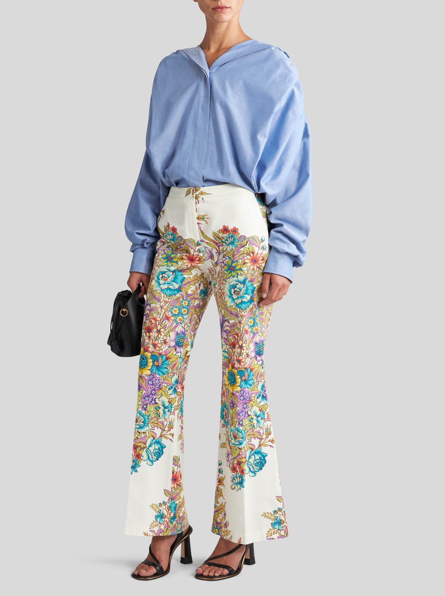 TROUSERS WITH MULTICOLOURED BOUQUET PRINT - 4
