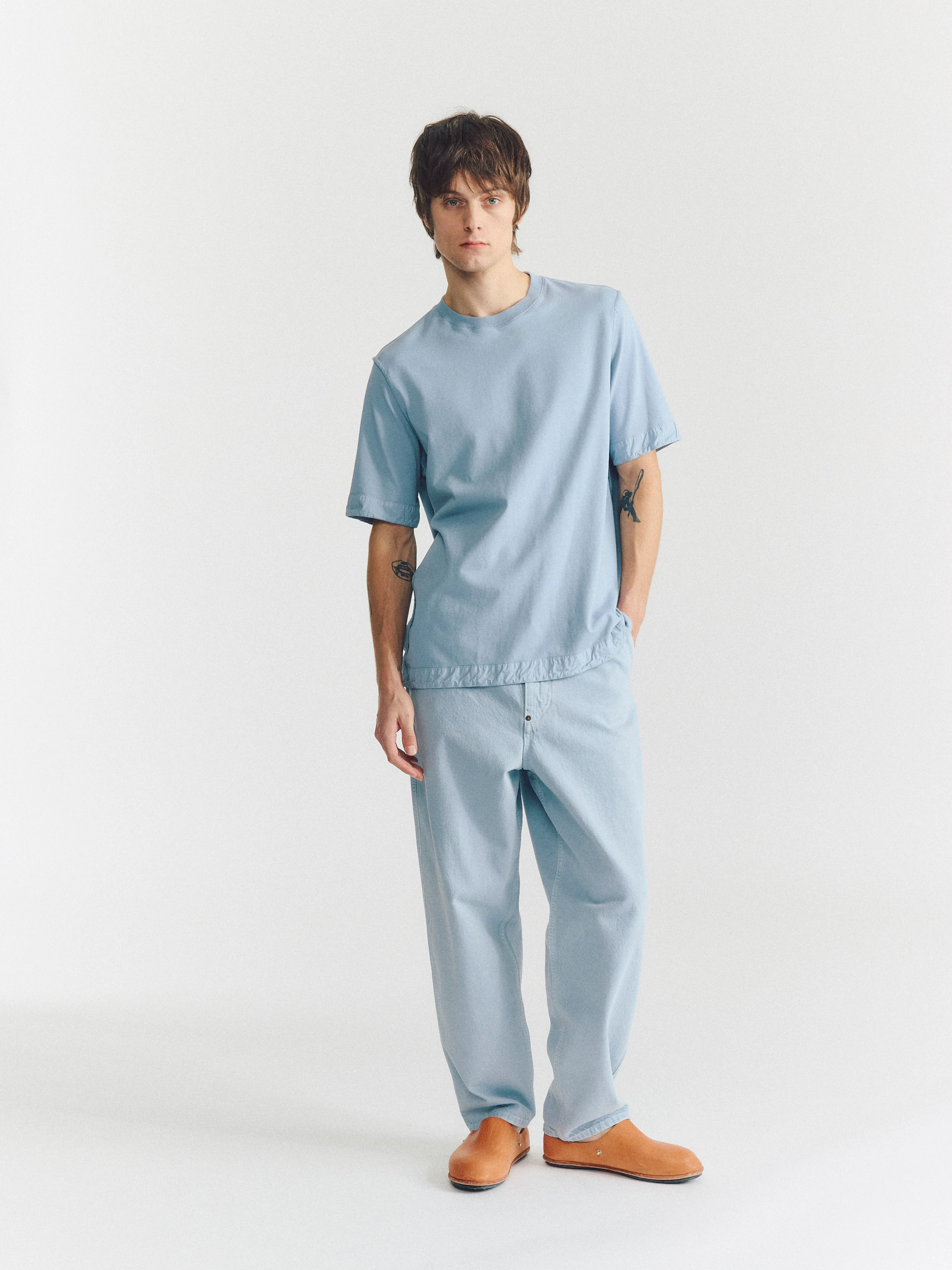 FELIX SHORT SLEEVES T-SHIRT - HEAVY JERSEY - GLACIER - 1