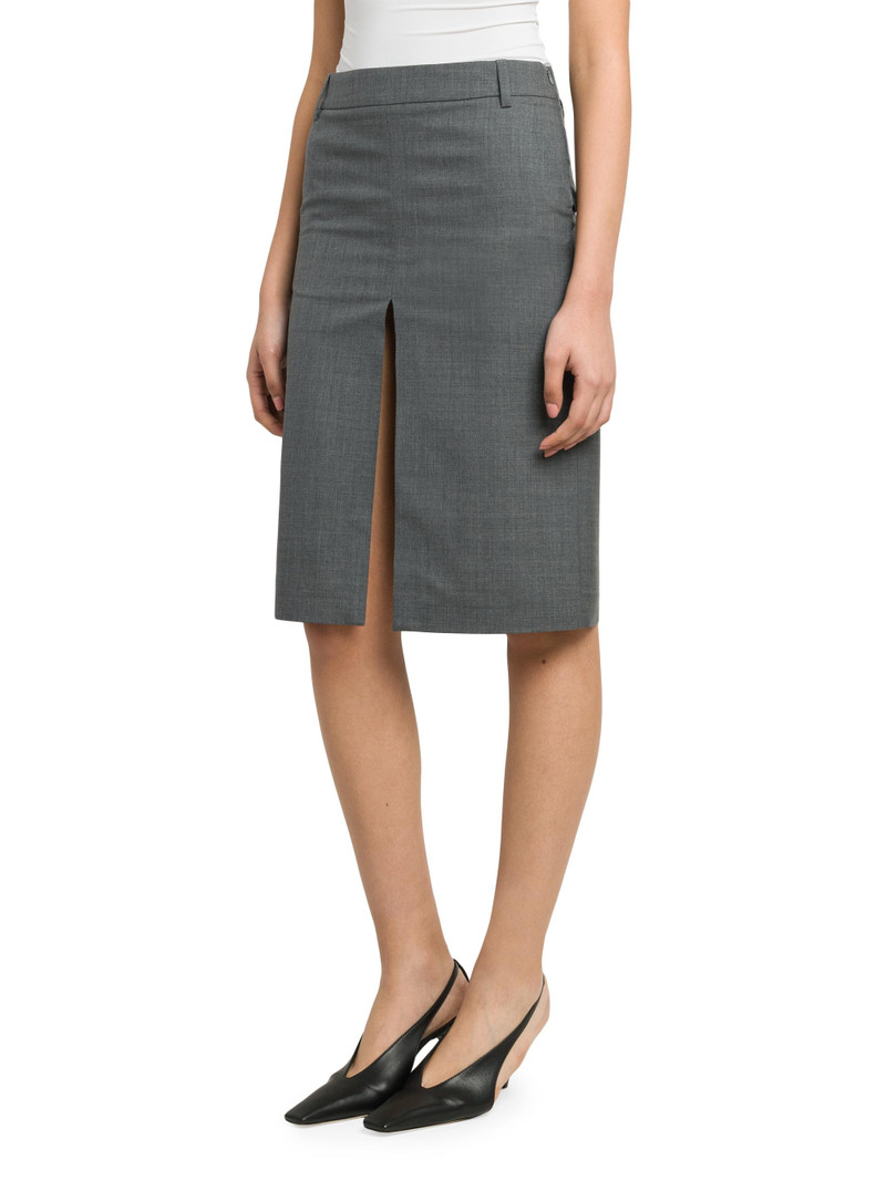 Women's Slit Wool Pencil Skirt - Grey 4