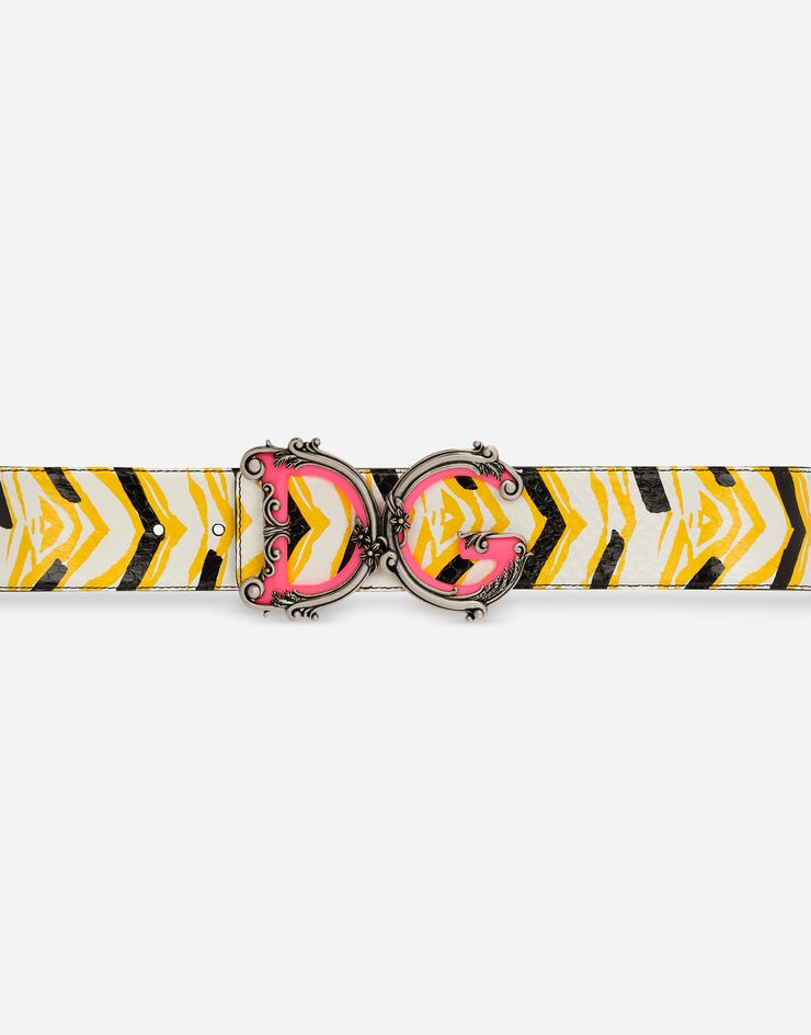 Printed elaphe baroque DG belt - 3