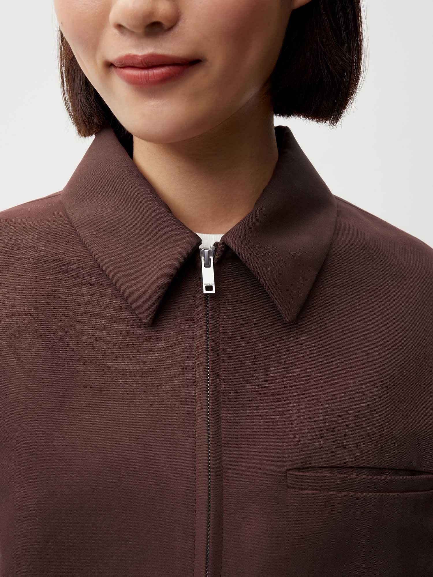 Womens Organic Cotton Harrington Jacket - Chestnut Brown - 4