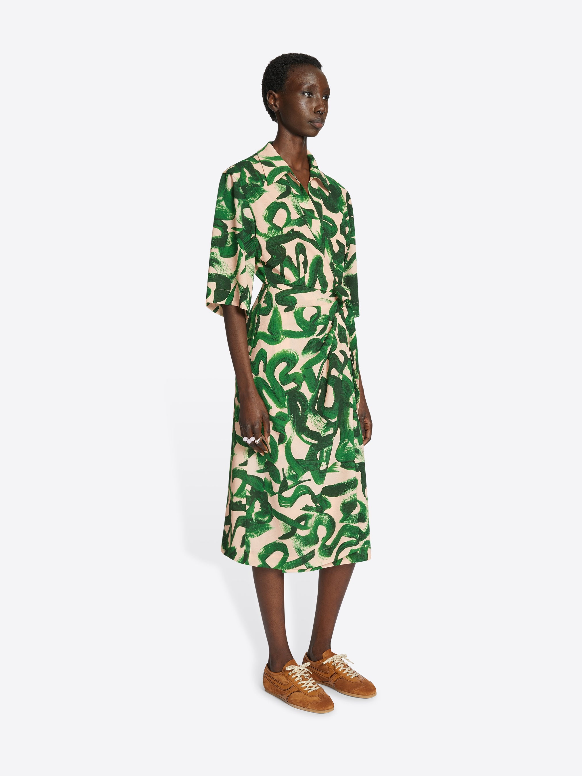 PRINTED WRAP DRESS - 3