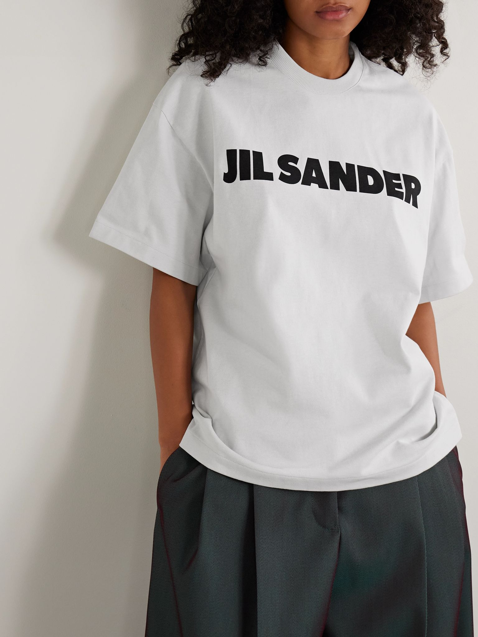 Printed cotton-jersey T-shirt Light gray - 3