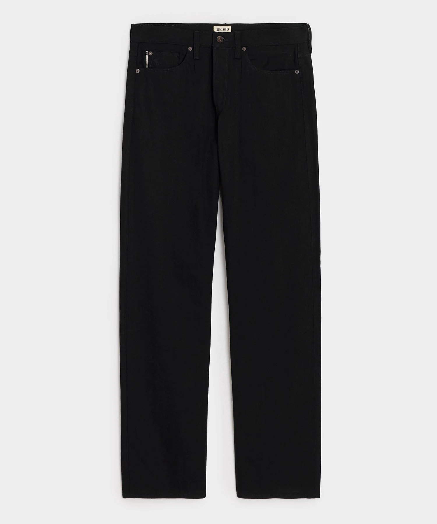Relaxed Rigid Selvedge Pleated Jean in Black - 1