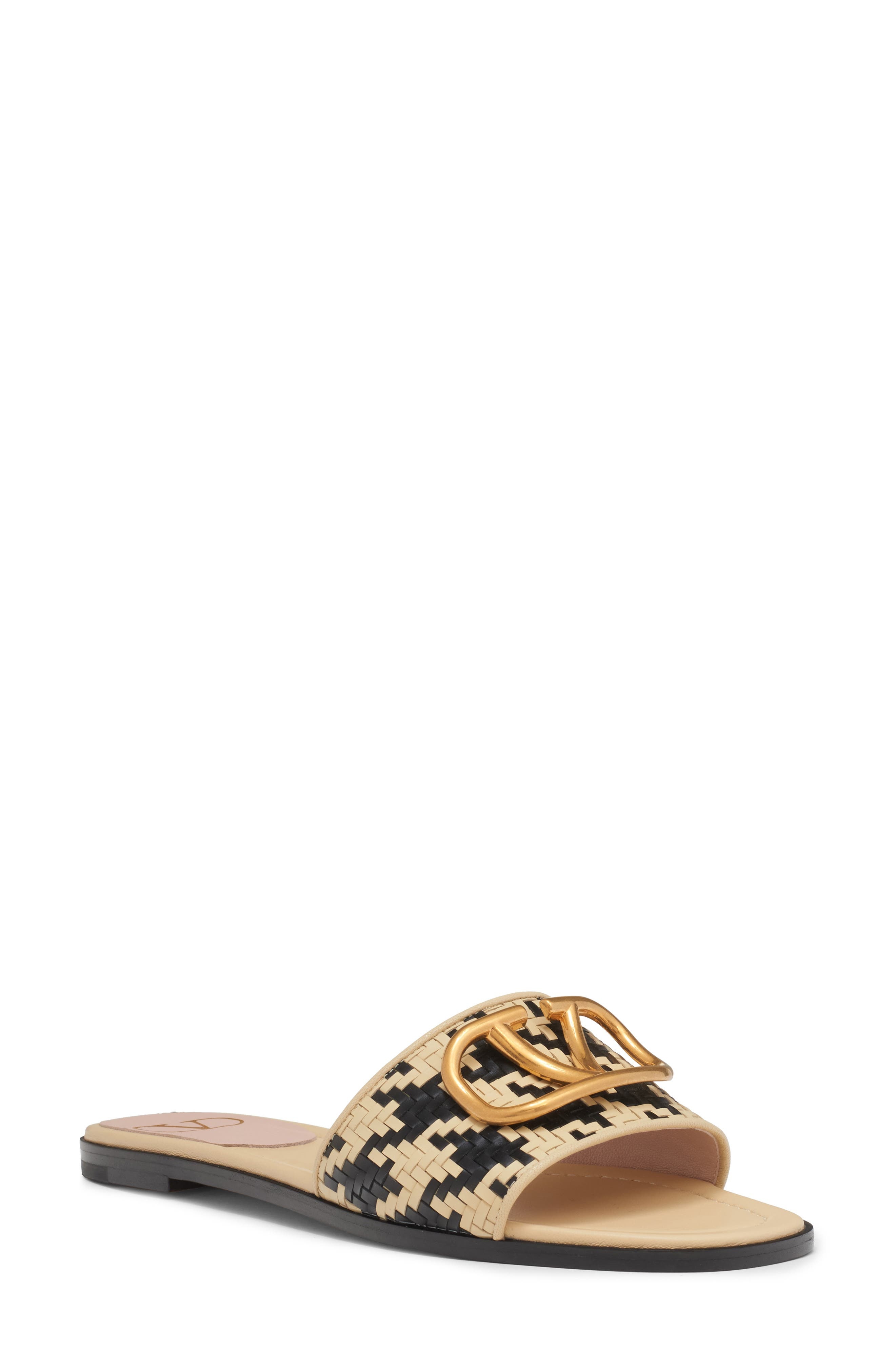 Valentino Garavani VLOGO Signature Slide Sandal in Black Multi at Nordstrom - 1
