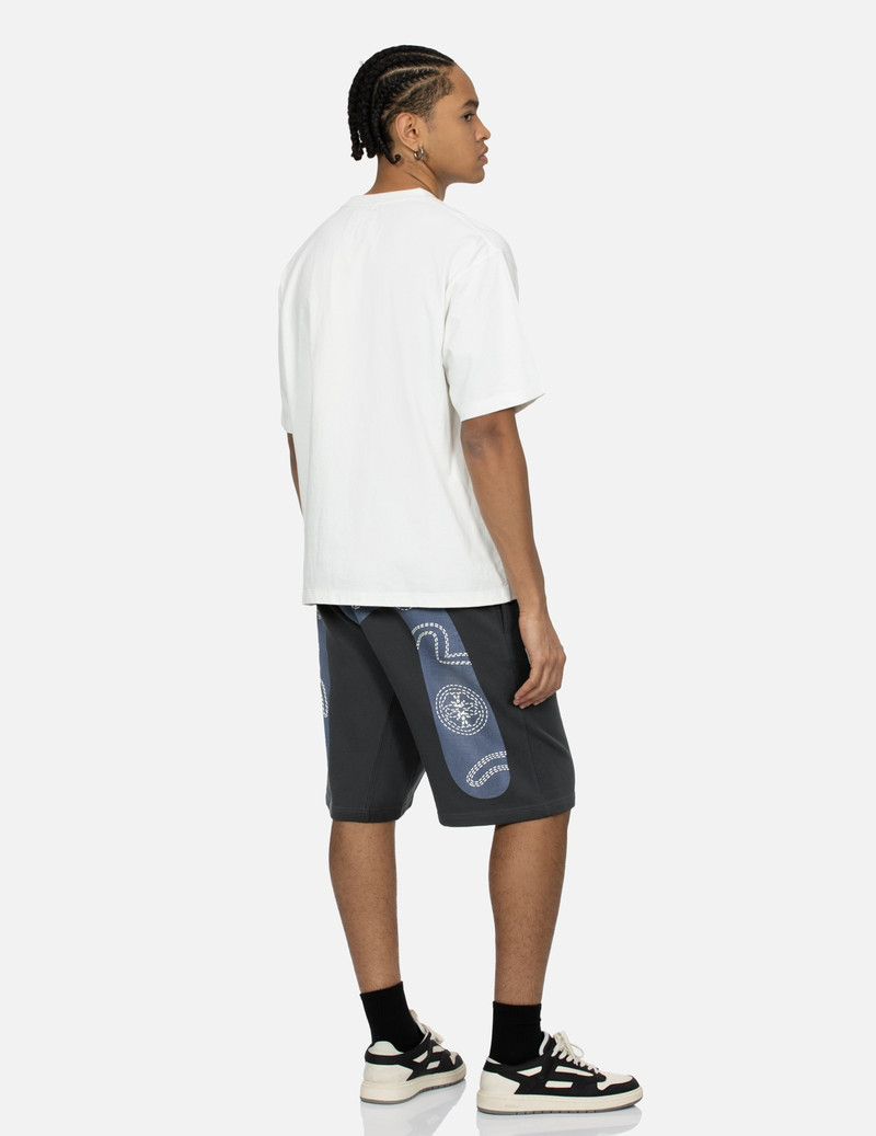 FOAM LINE KAMON AND SEAGULL DAICOCK PRINT LOOSE FIT SWEAT SHORTS 3