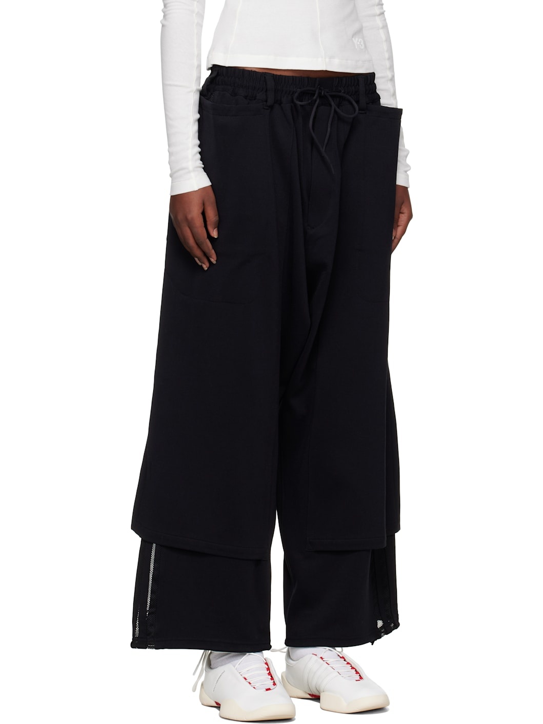 Black 3-Stripes Openhem TP Track Pants - 2