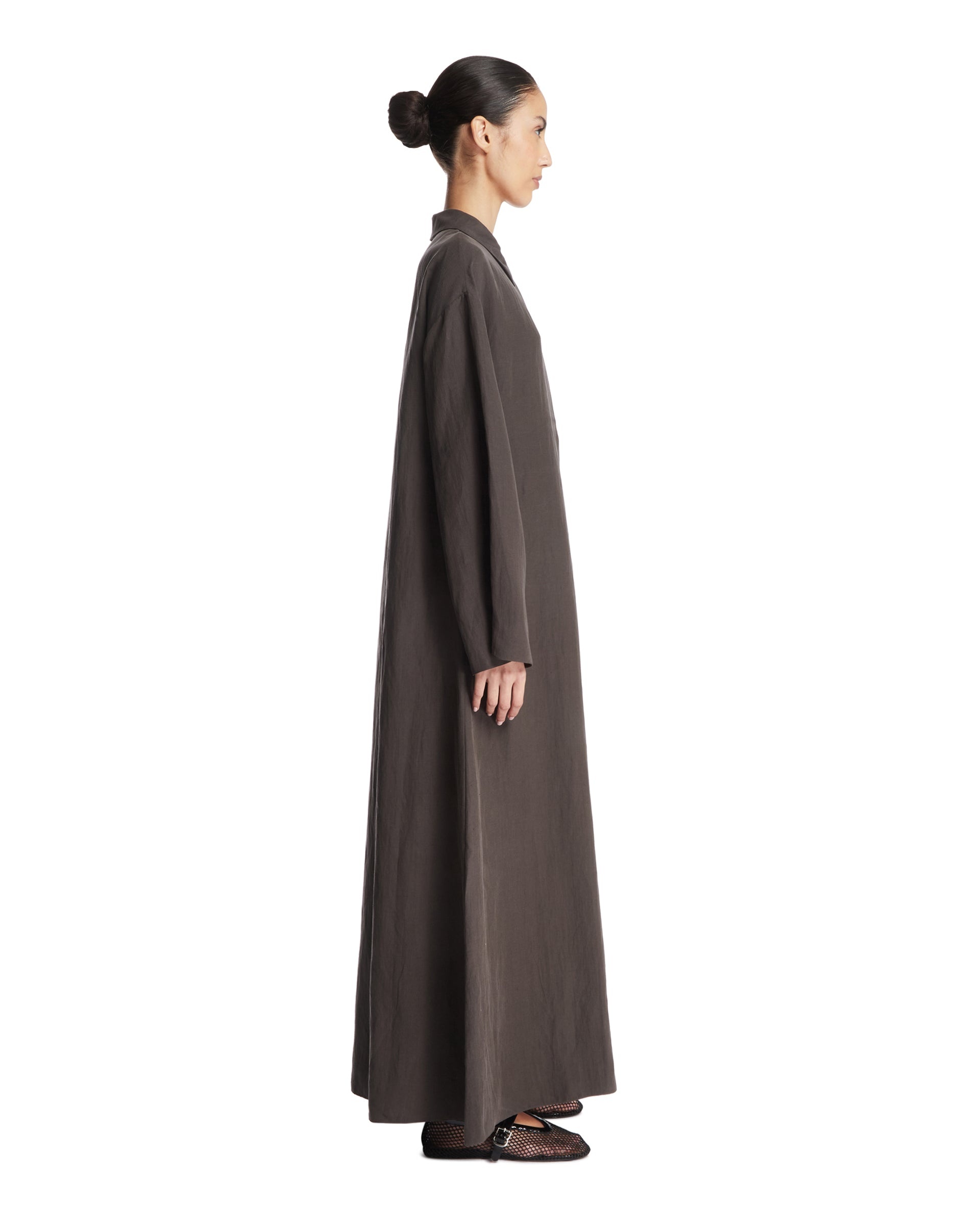 Brown Silk and Linen Millen Dress - 5