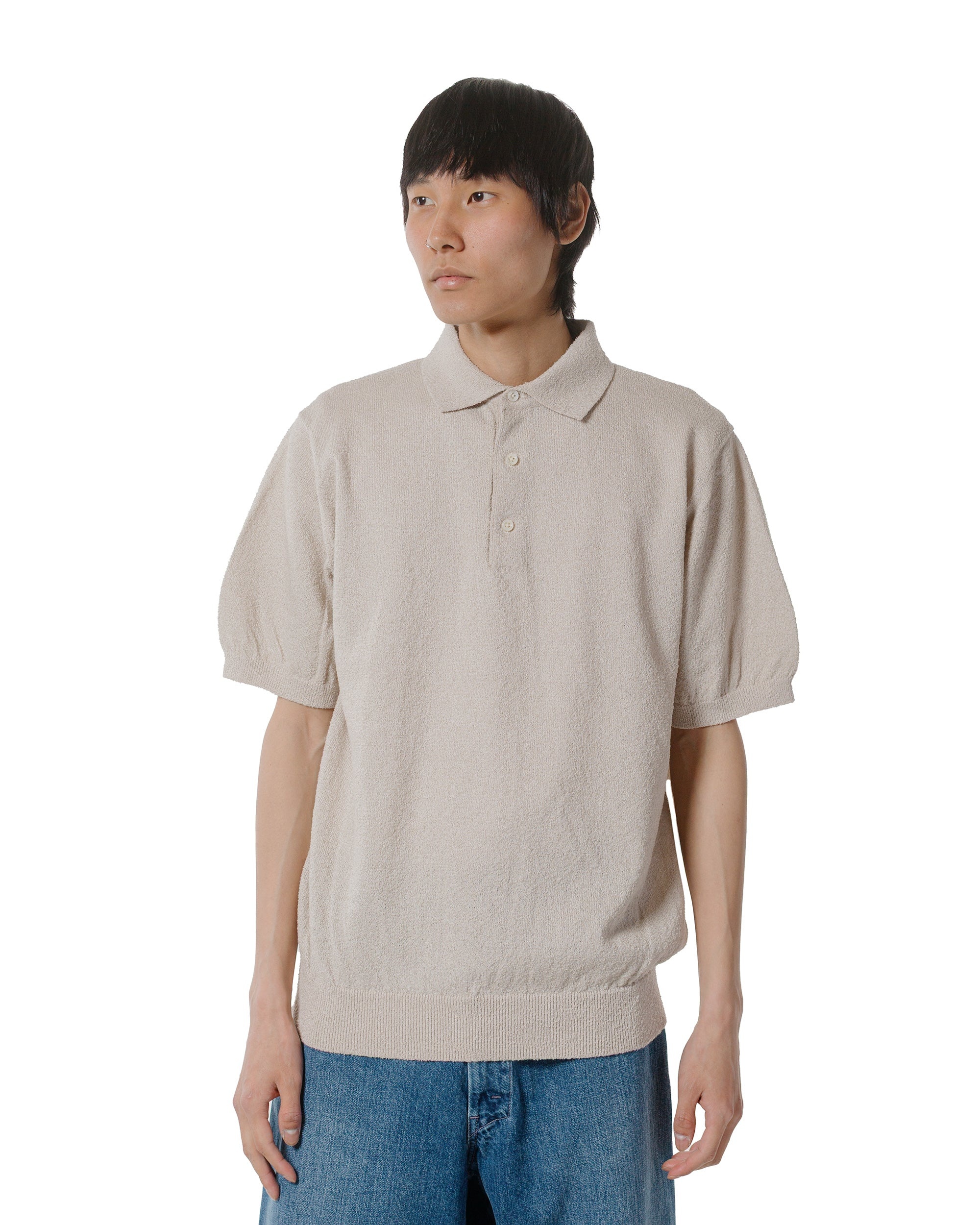 Knit Polo Boucle Beige - 2
