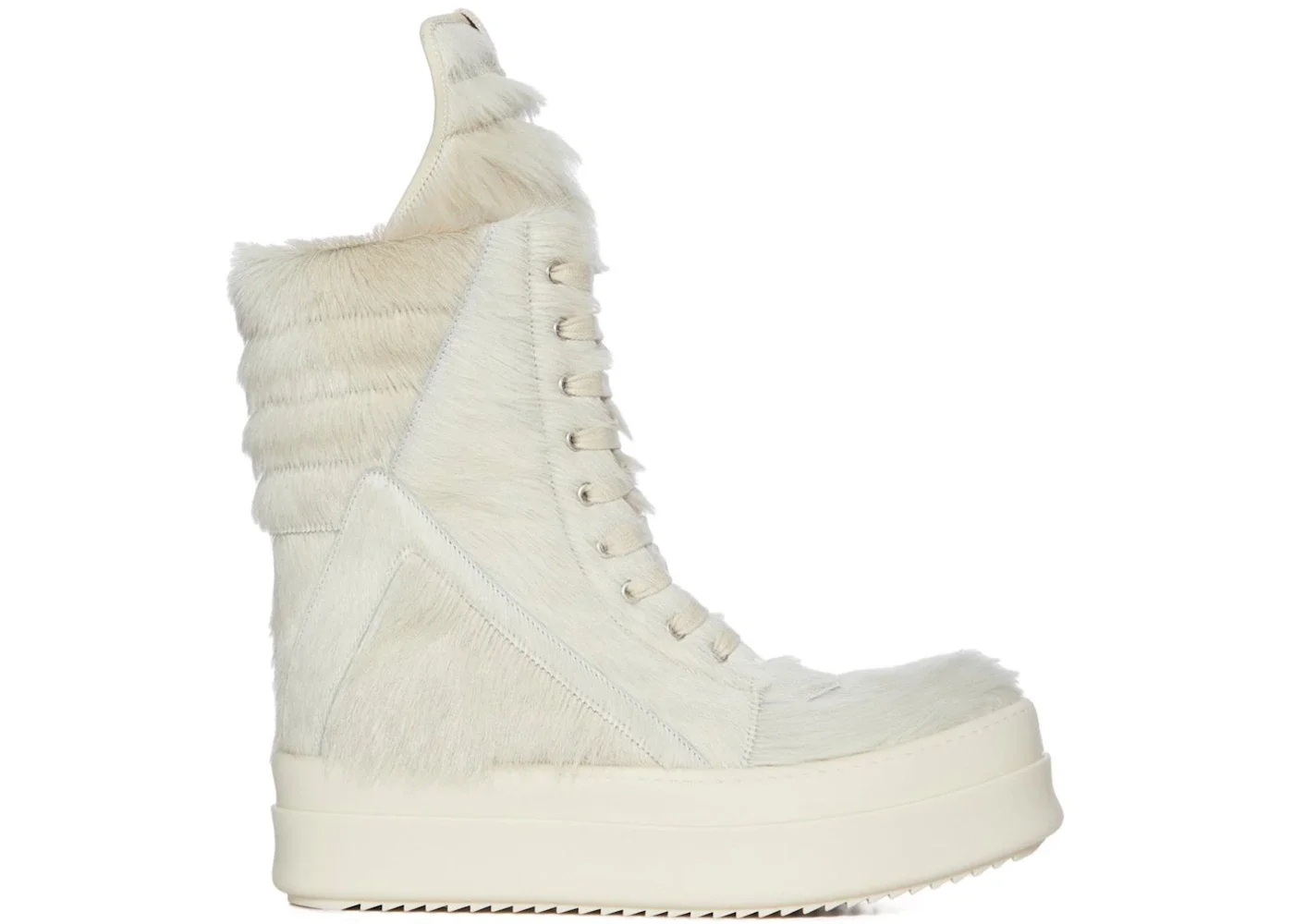 Rick Owens Concordians Mega Geobasket Unshaved Cow Leather Milk - 1