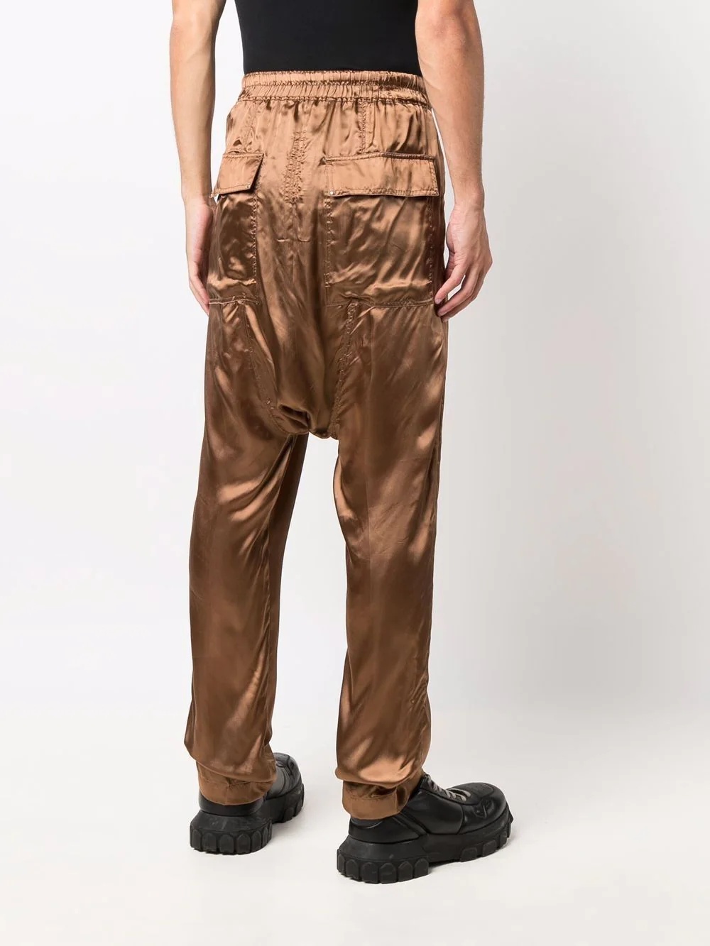 drawstring drop-crotch trousers - 4