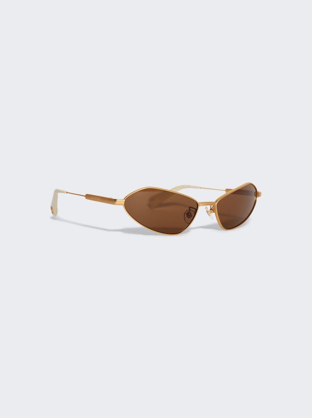 X Jacquemus Bambino Angular Metal Sunglasses Gold And Brown - 4
