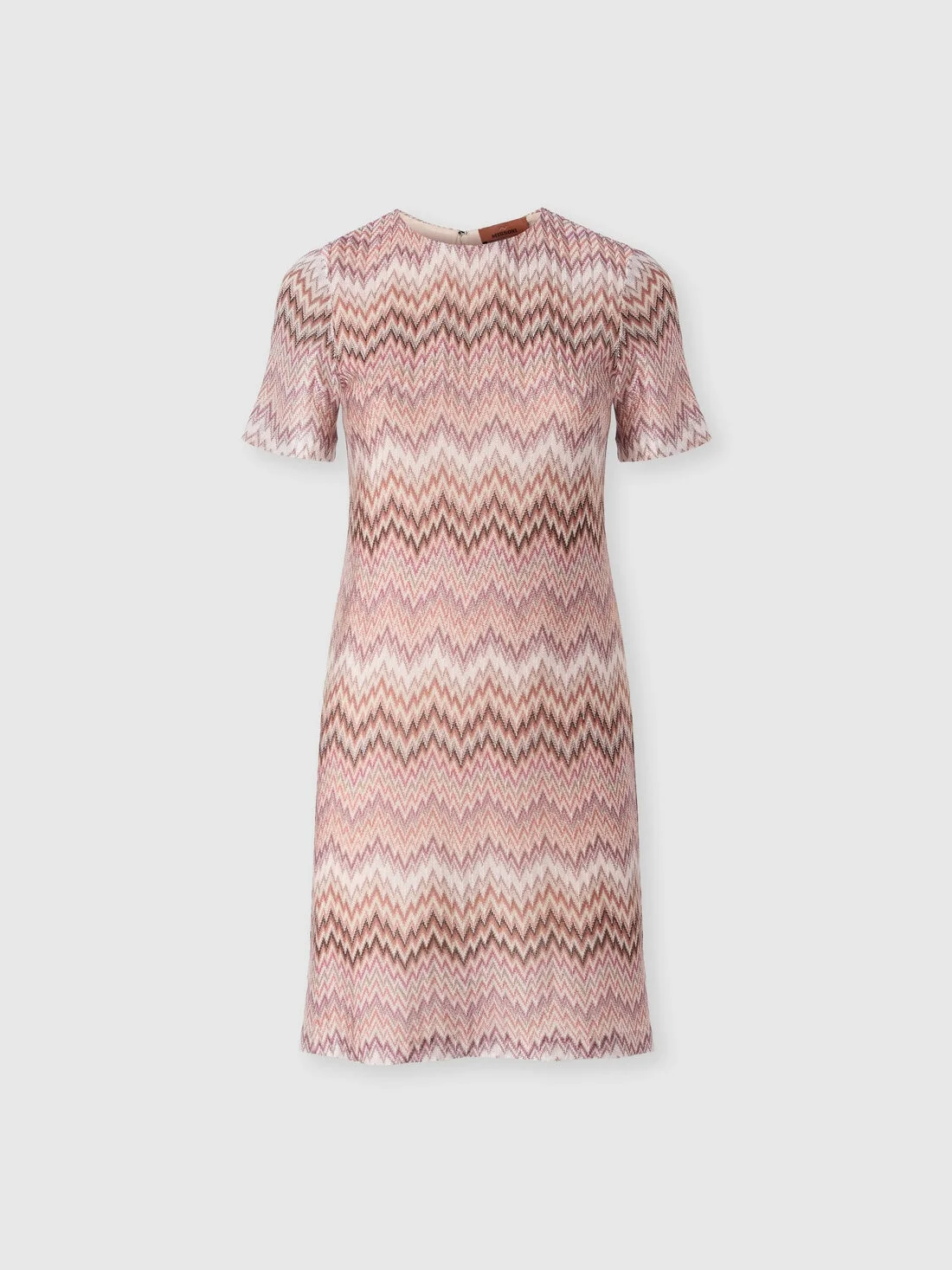Short-sleeve viscose mini dress - 1