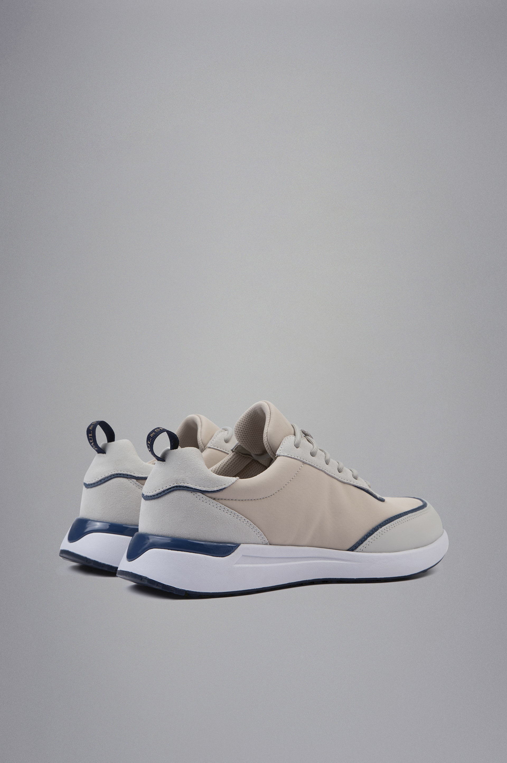 TECH FABRIC AND LEATHER HYBRID SNEAKERS - 3
