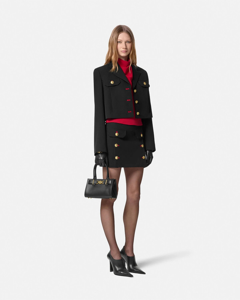 VERSACE Wool Gabardine Uniform Crop Jacket outlook