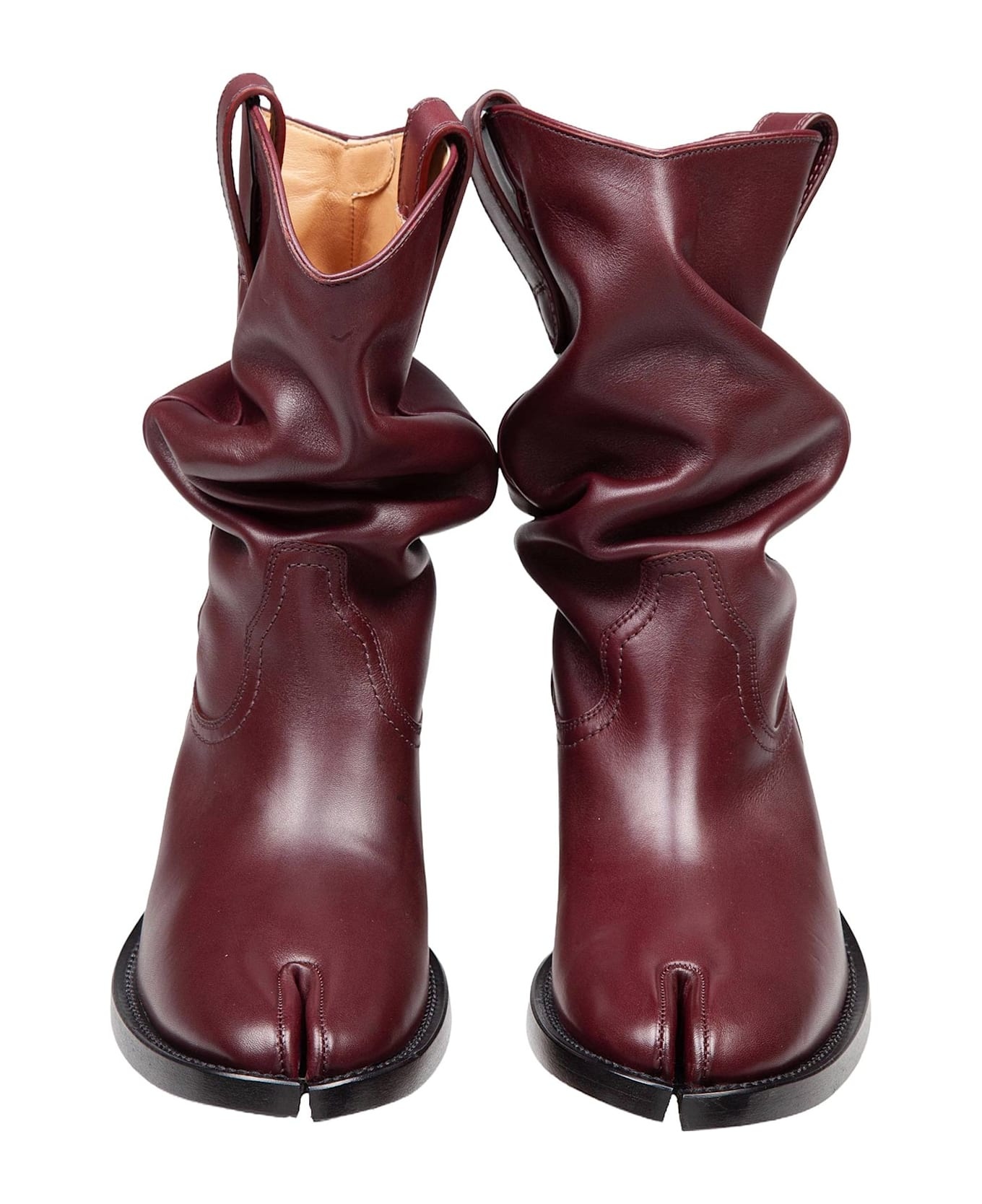 Tabi Texan Boot In Leather Color Bordeaux - 3