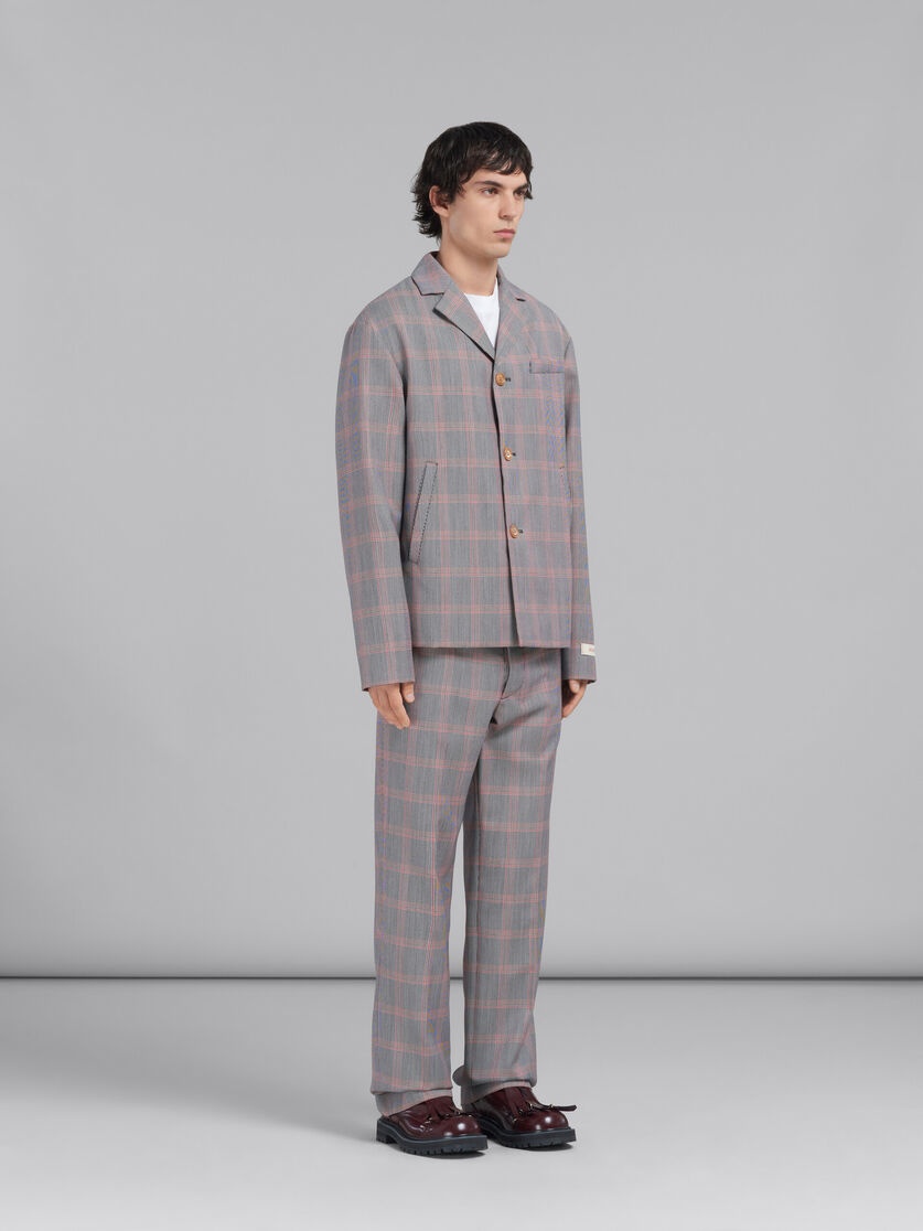 ORANGE CHECKED TECH WOOL BLAZER - 6