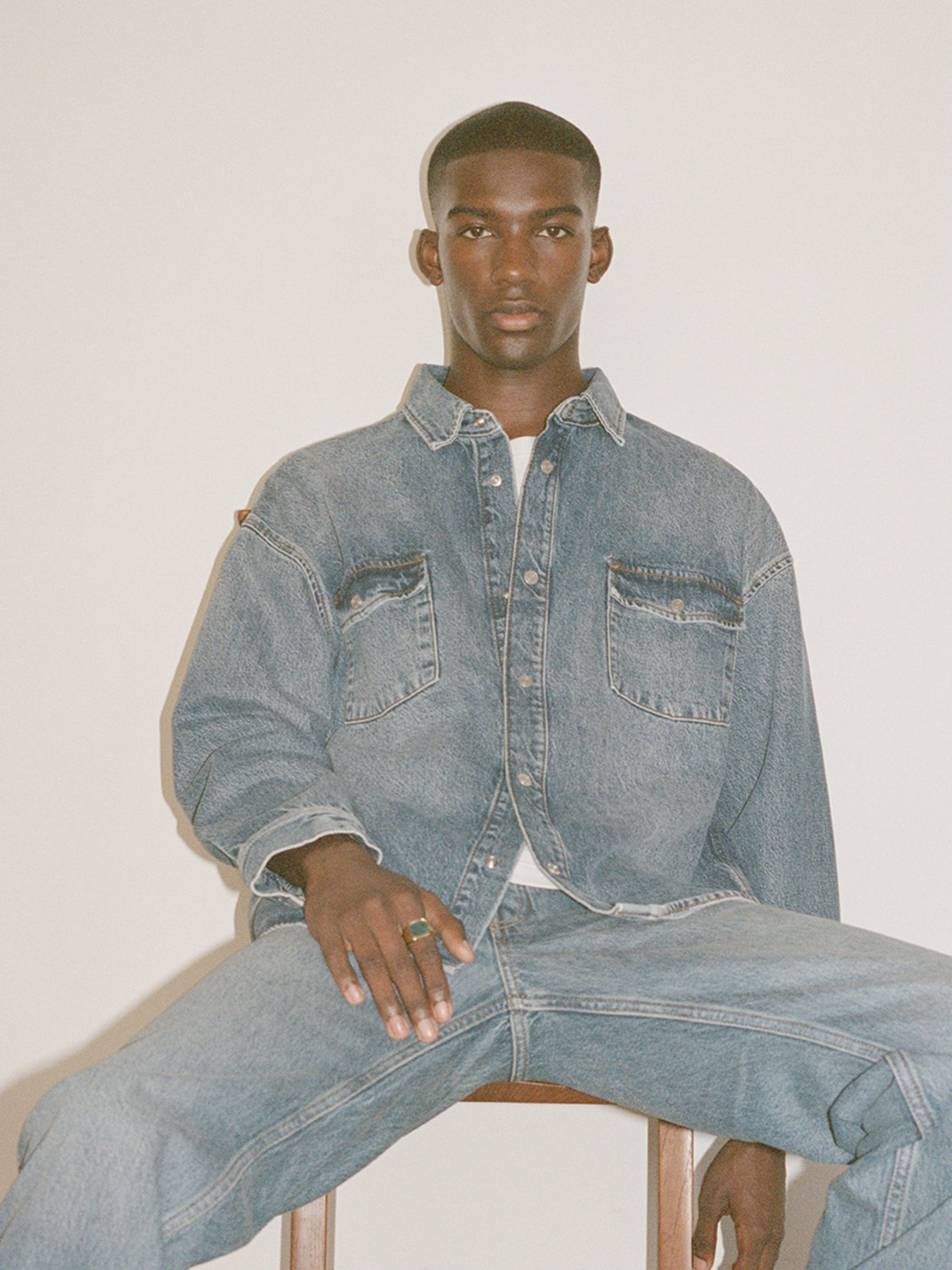 Relaxed Denim Shirt in Briset - 2