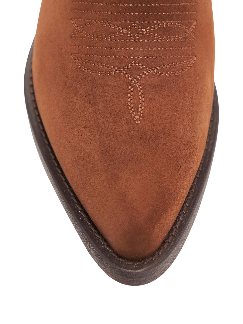 Women's 55MM Loulou Suede Ankle Boots - Cioccolato 5