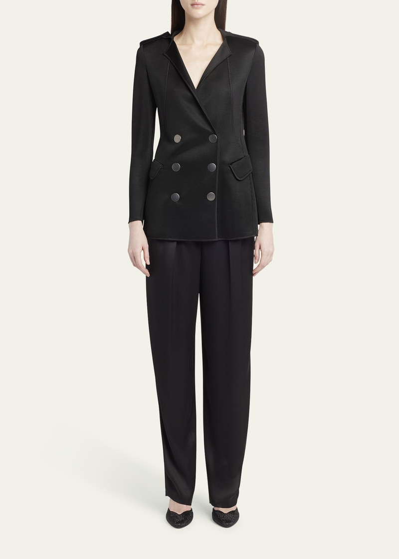 GIORGIO ARMANI Double-Breasted Viscose Jersey Blazer outlook