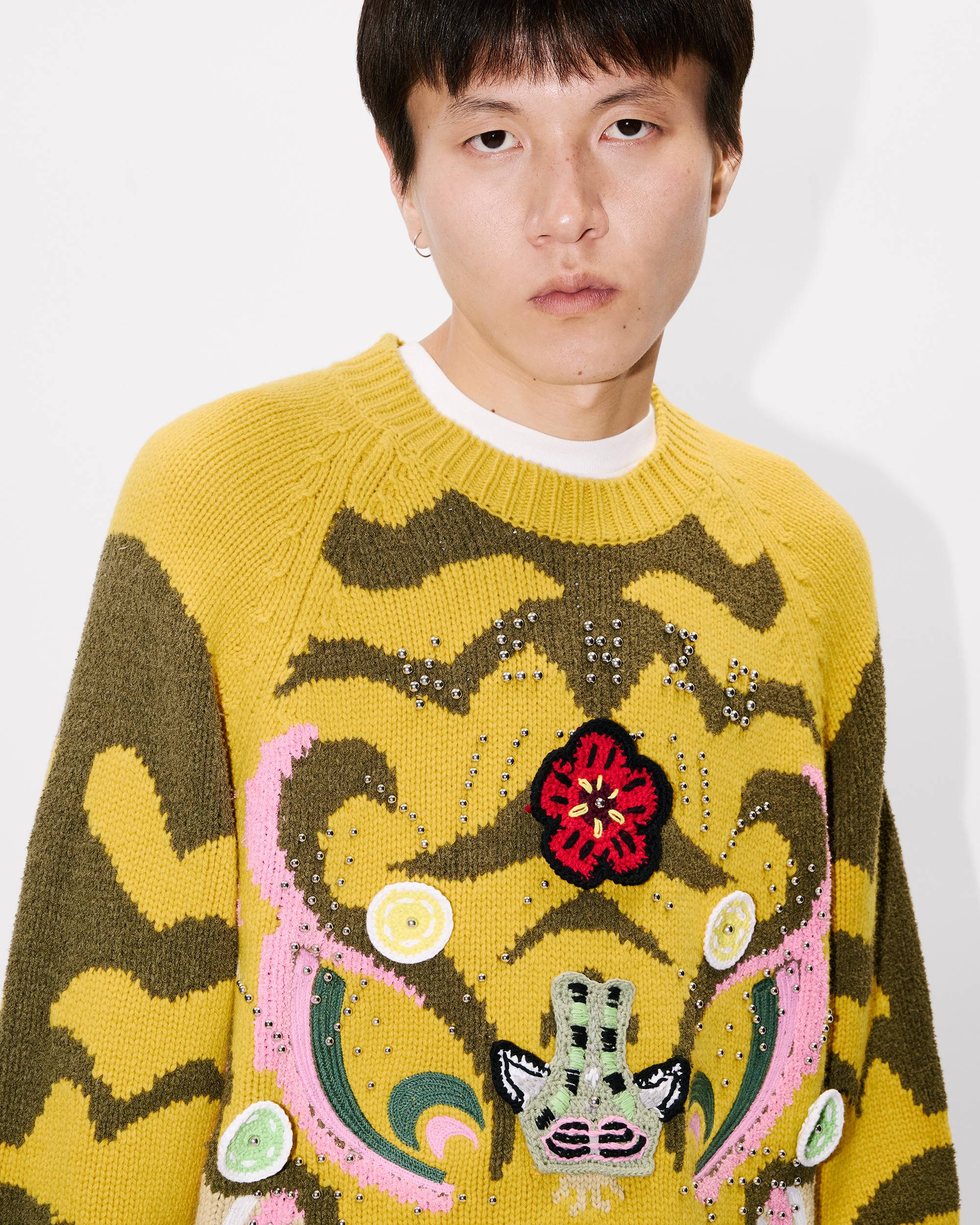 'KENZO Pachinko' embroidered jumper in wool cotton - 6