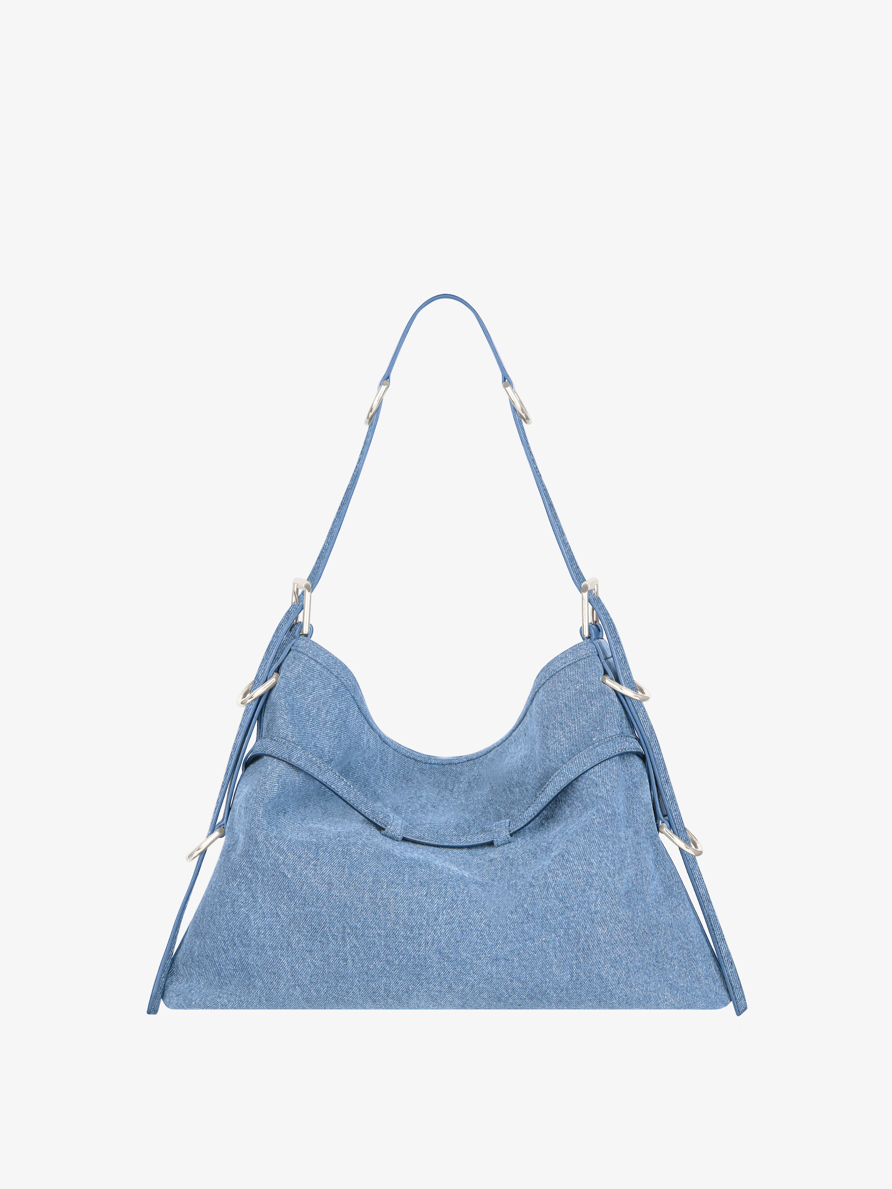 MEDIUM VOYOU BAG IN DENIM 4