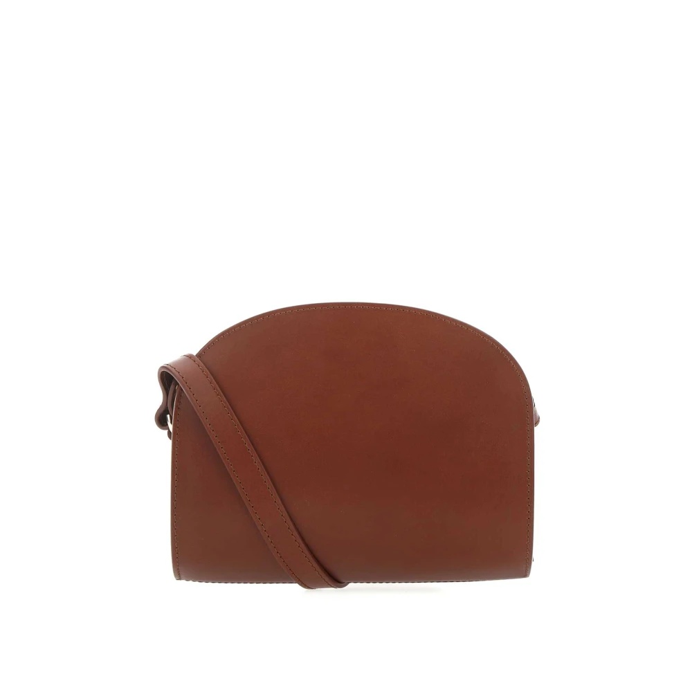 CARAMEL LEATHER CROSSBODY SHOULDER BAG - 3