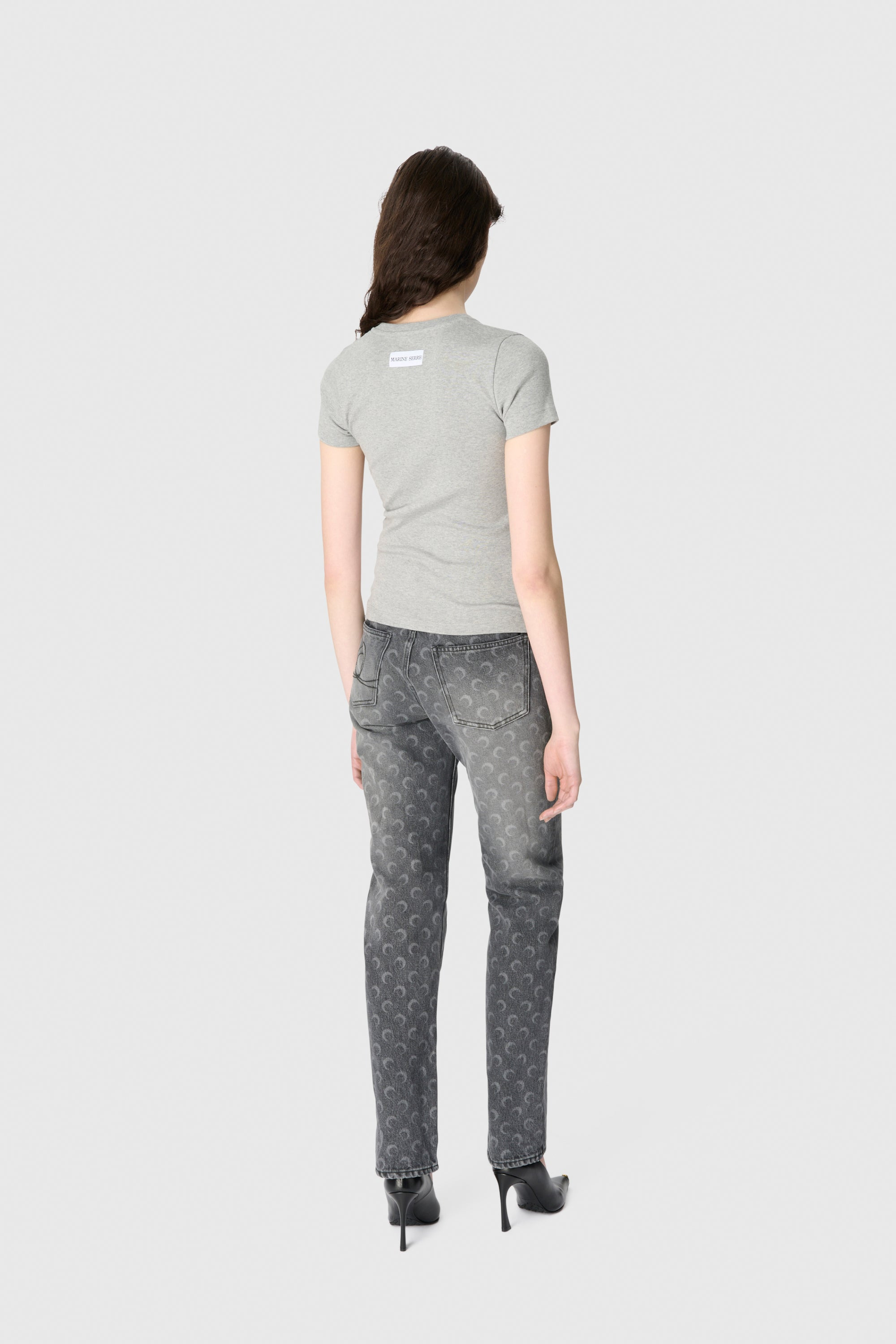 Moon Laser Grey Wash Denim Straight Jeans - 6