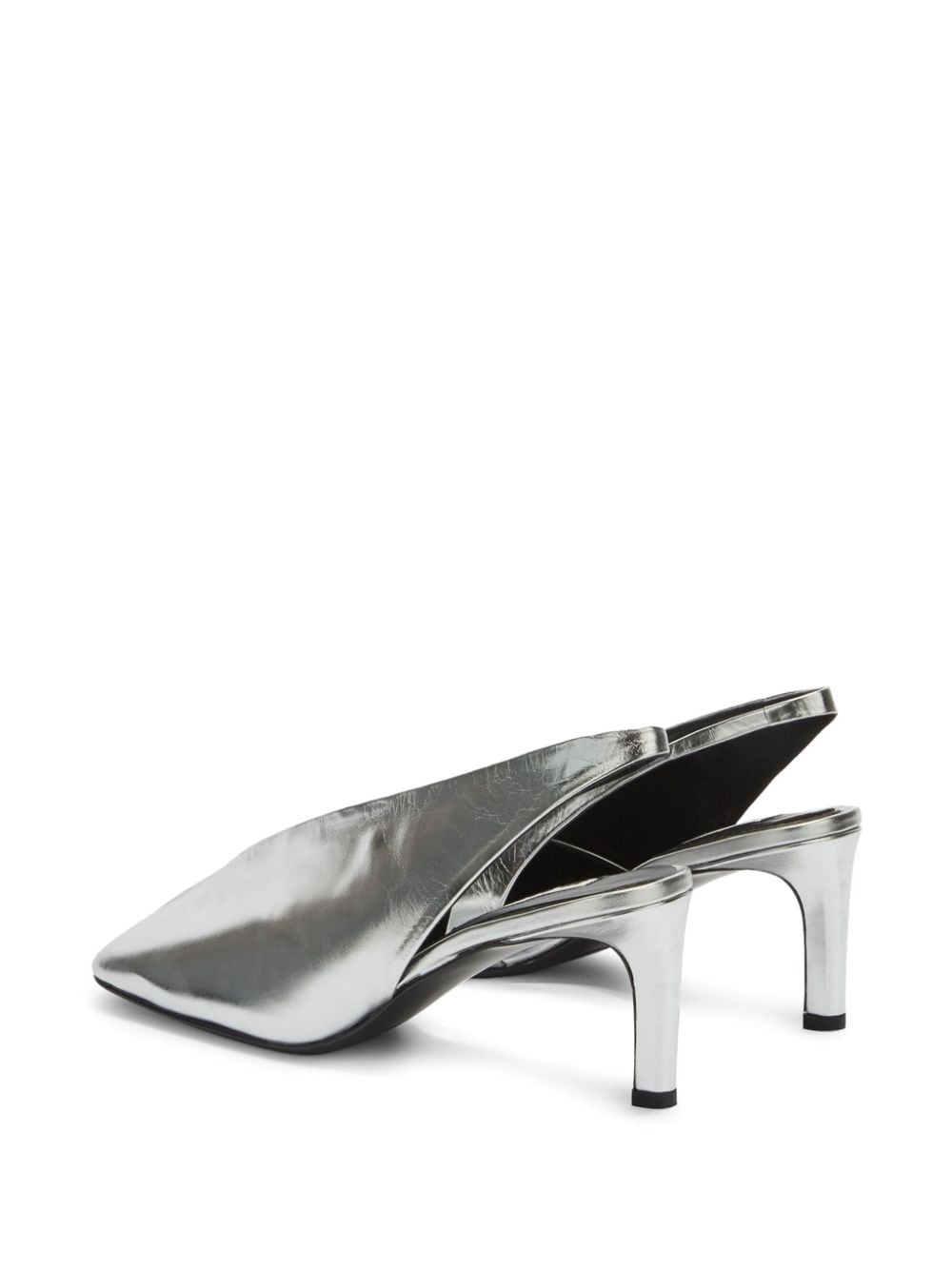 70mm square-toe leather pumps - 3