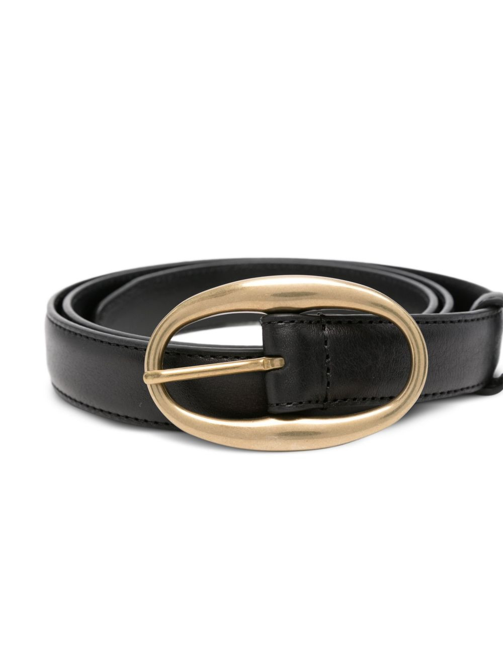oval-buckle leather belt - 3