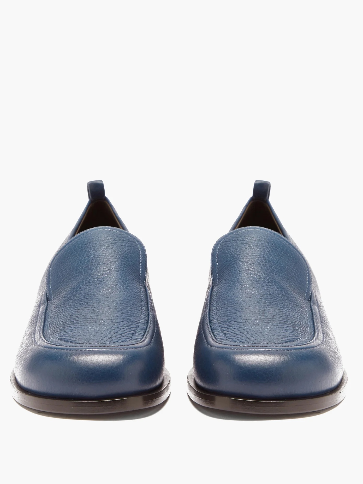 Topstitched leather loafers - 5