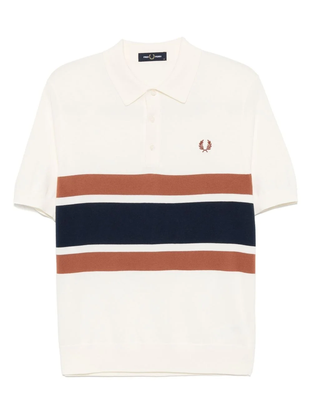 panelled knitted polo shirt - 1