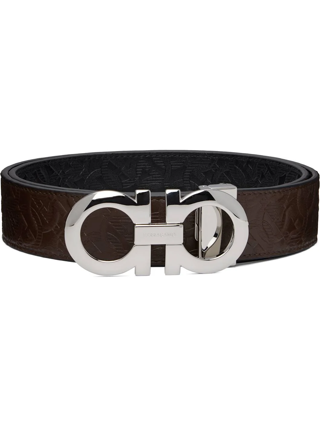 Brown & Black Gancini Adjustable & Reversible Belt - 1