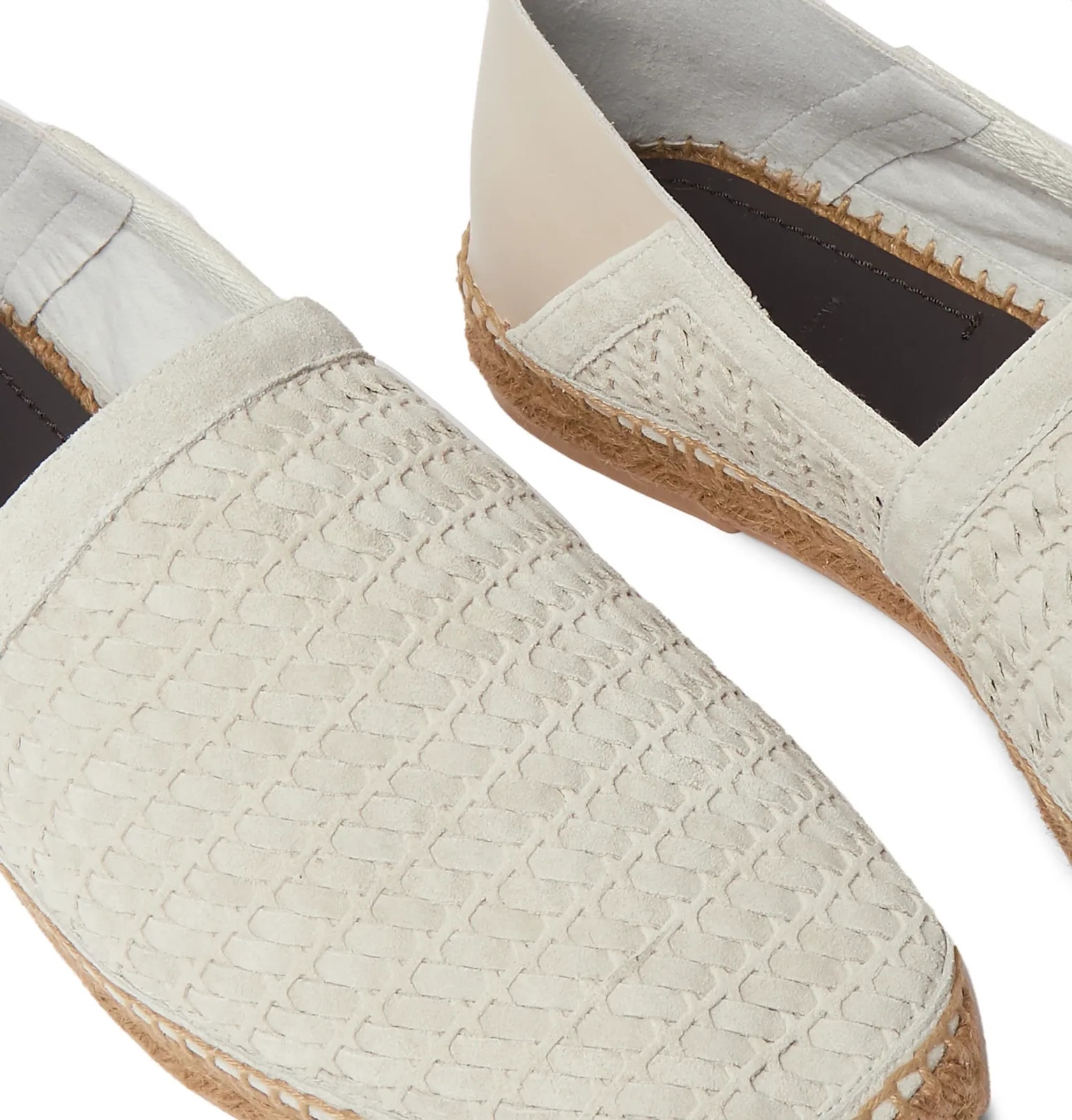 Barnes Leather-Trimmed Woven Suede Espadrilles - 16