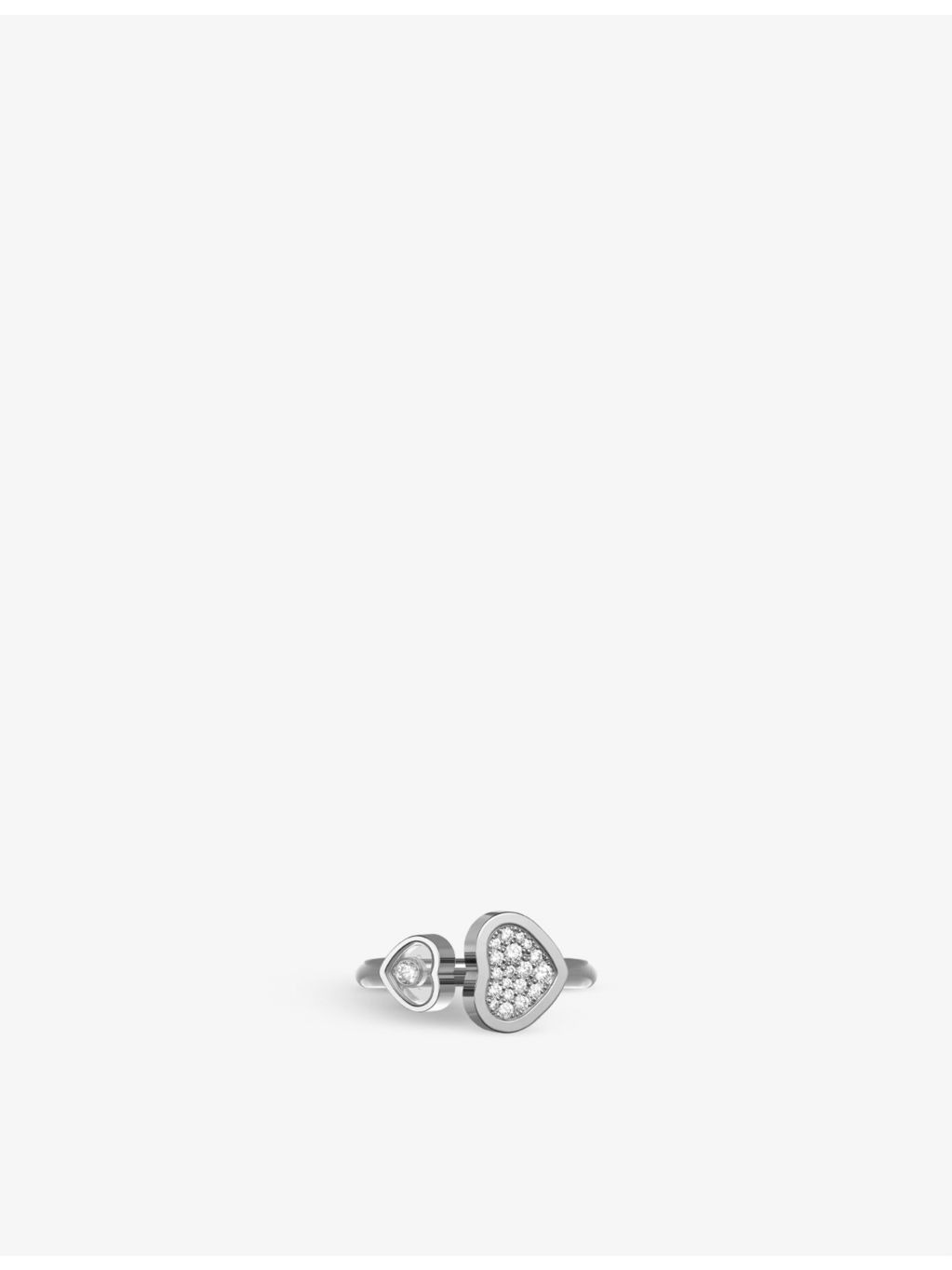 Happy Hearts 18ct white-gold and 0.22ct round-cut diamond ring - 2