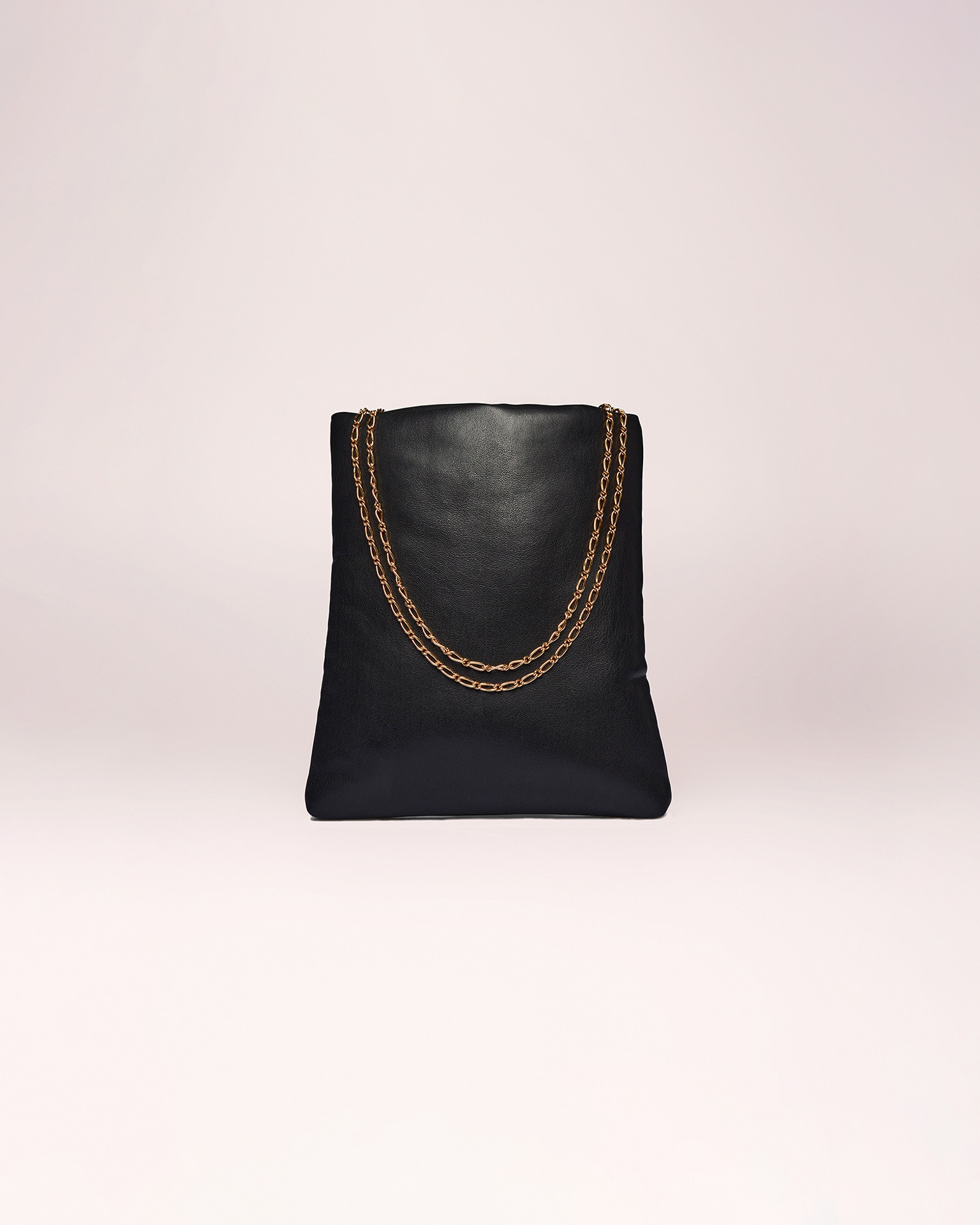 NOELANI - Chain-embellished vegan leather bag - Black - 1