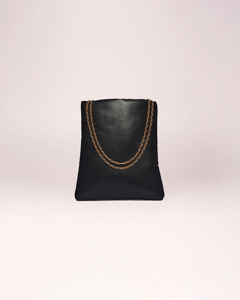 NOELANI - Chain-embellished vegan leather bag - Black 1